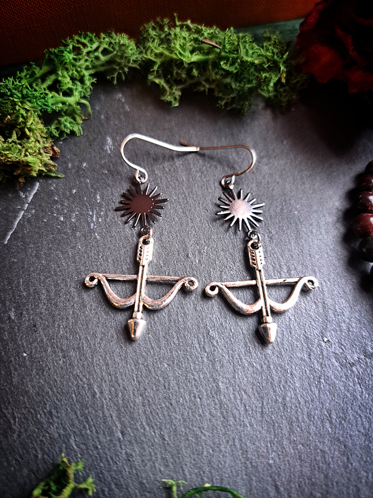 Dark Sun Bow and Arrow Earrings