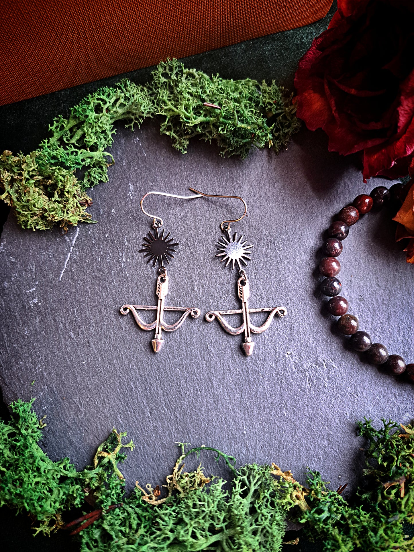 Dark Sun Bow and Arrow Earrings