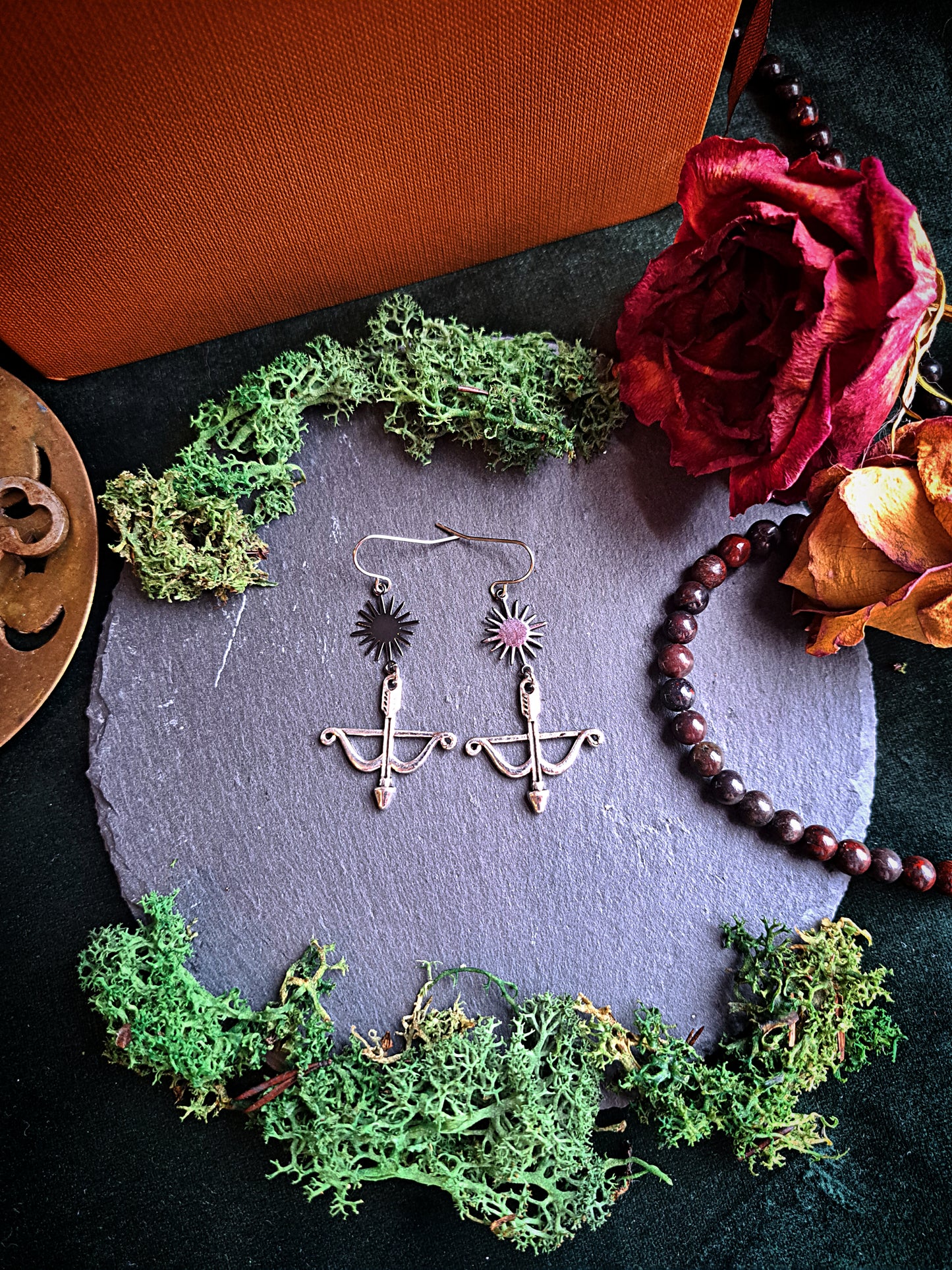 Dark Sun Bow and Arrow Earrings