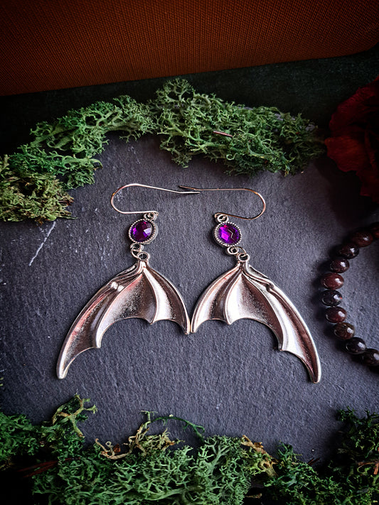 Gem Bat Wing Earrings