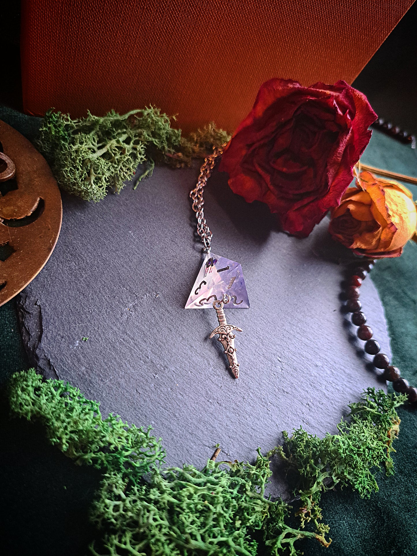 Sharp Edge d4 Dagger Necklace