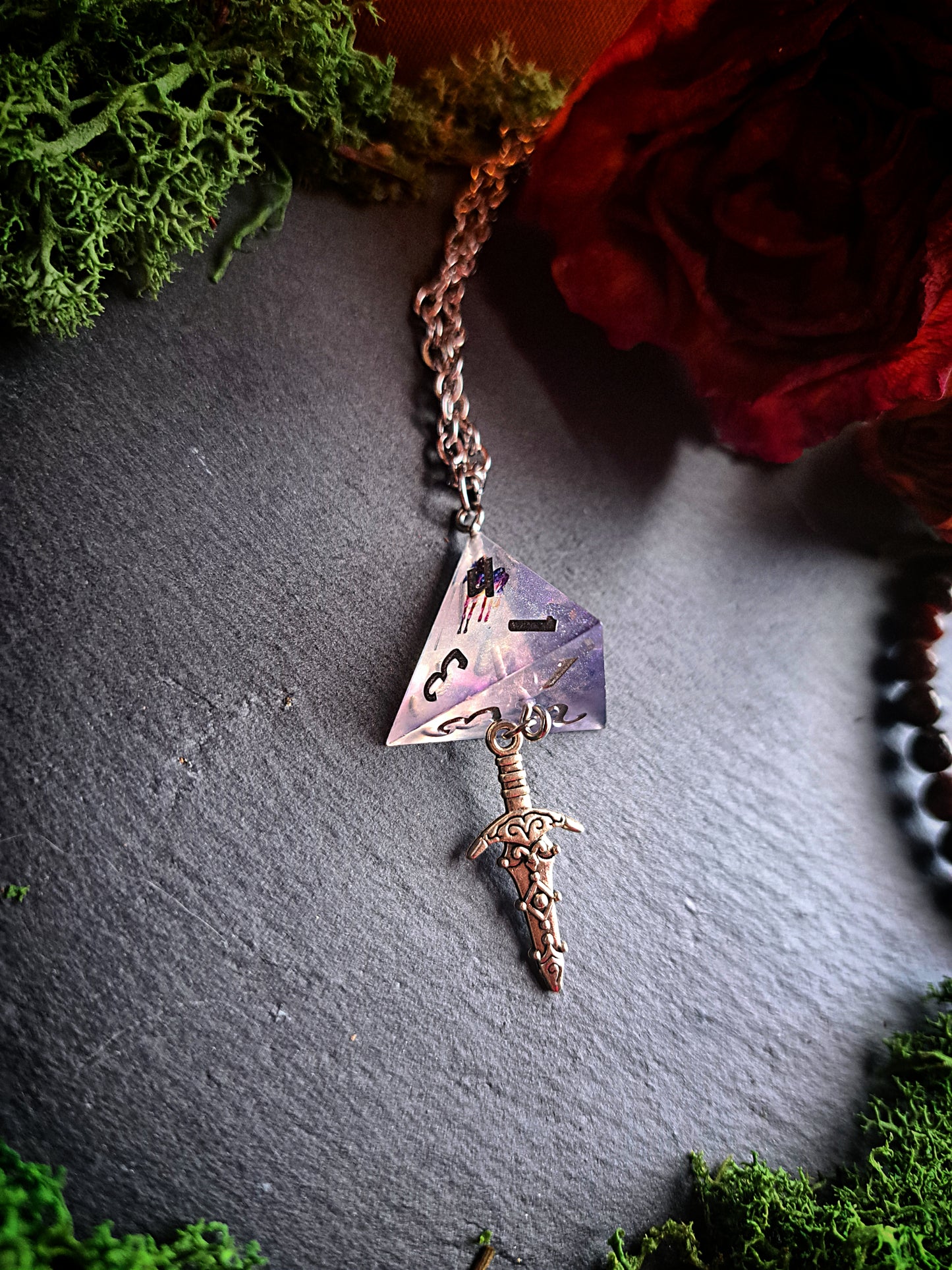 Sharp Edge d4 Dagger Necklace