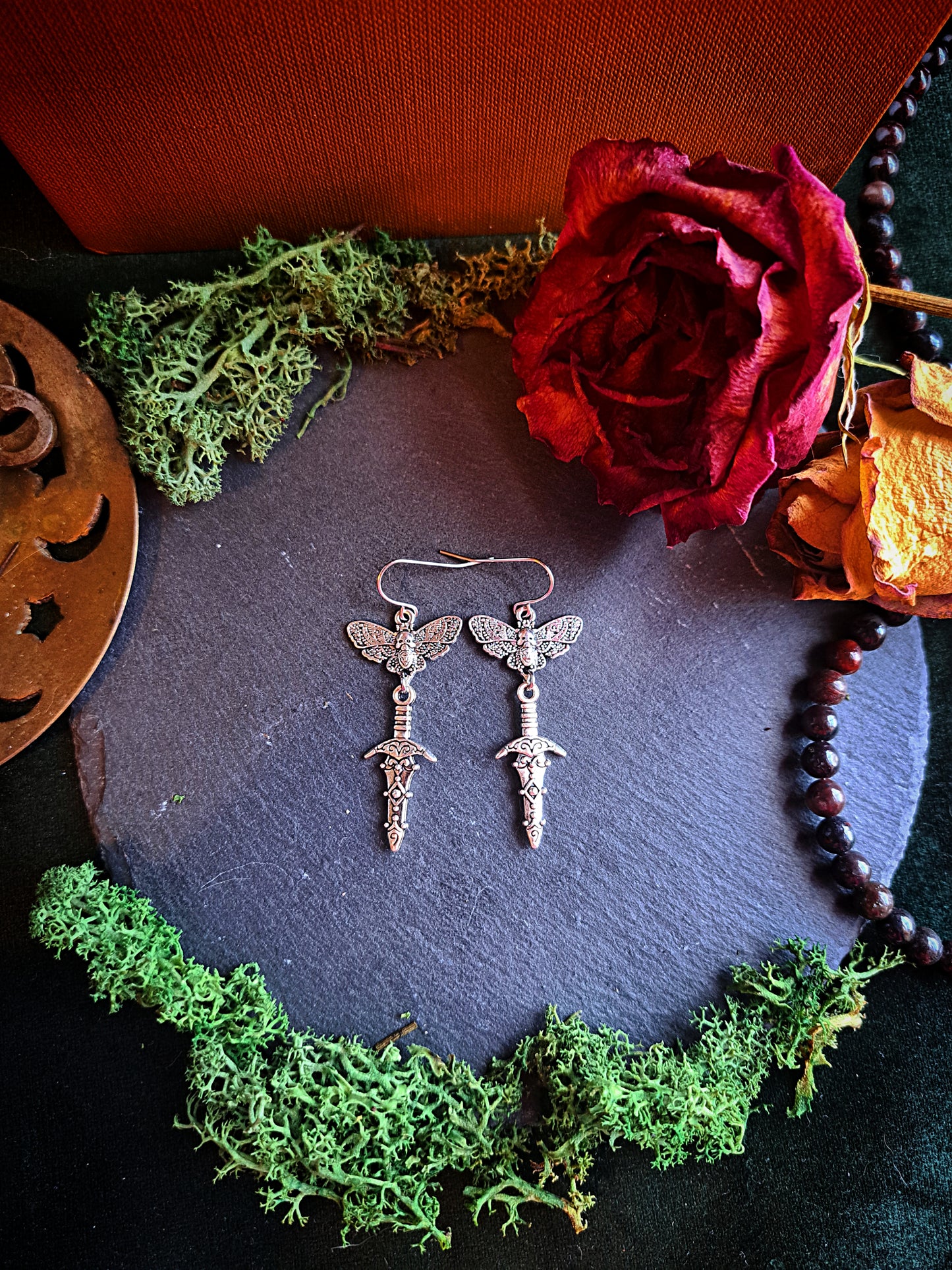 Death's-head Hawkmoth Dagger Earrings