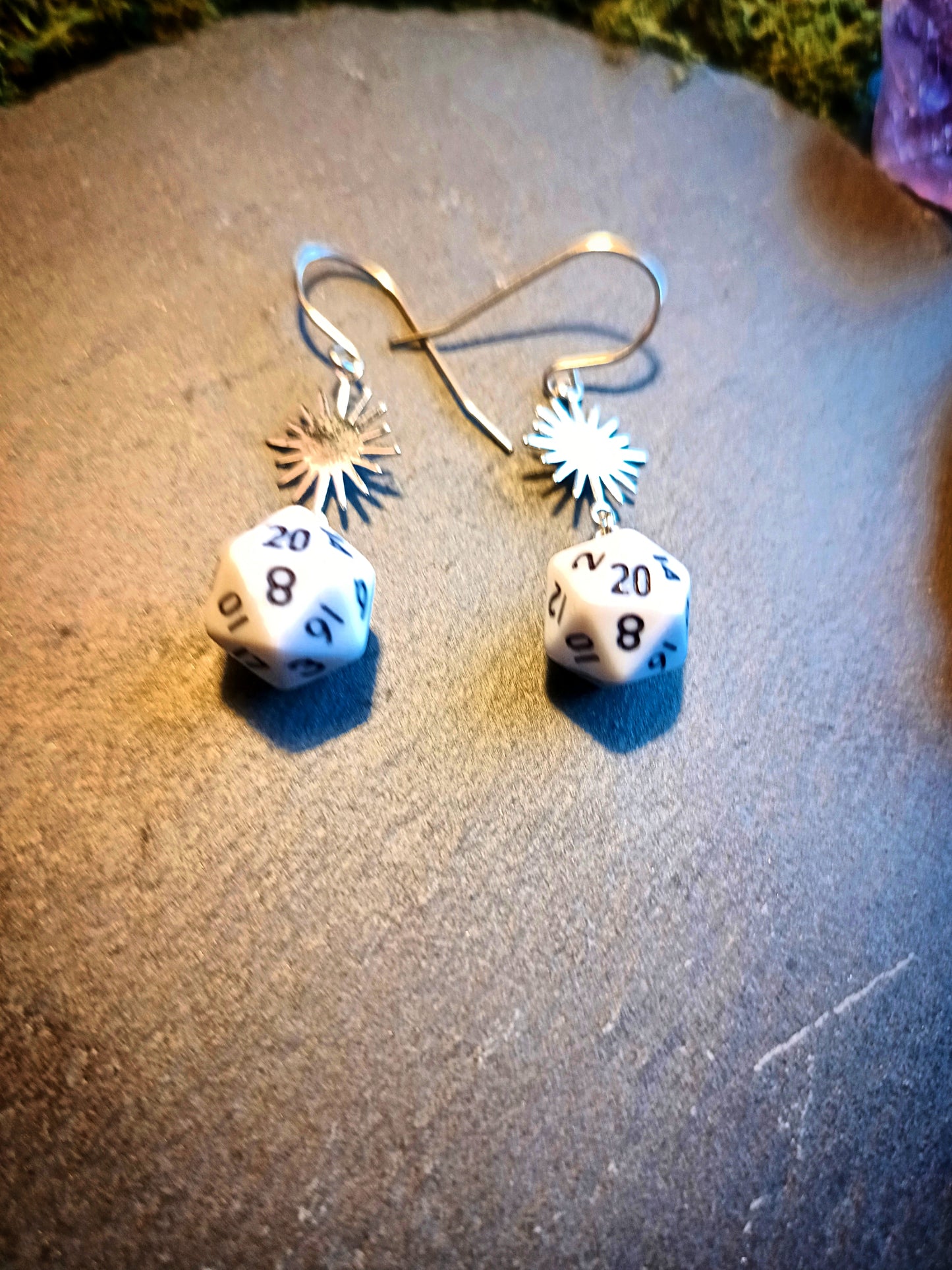 Sun & D20 Dice Earrings