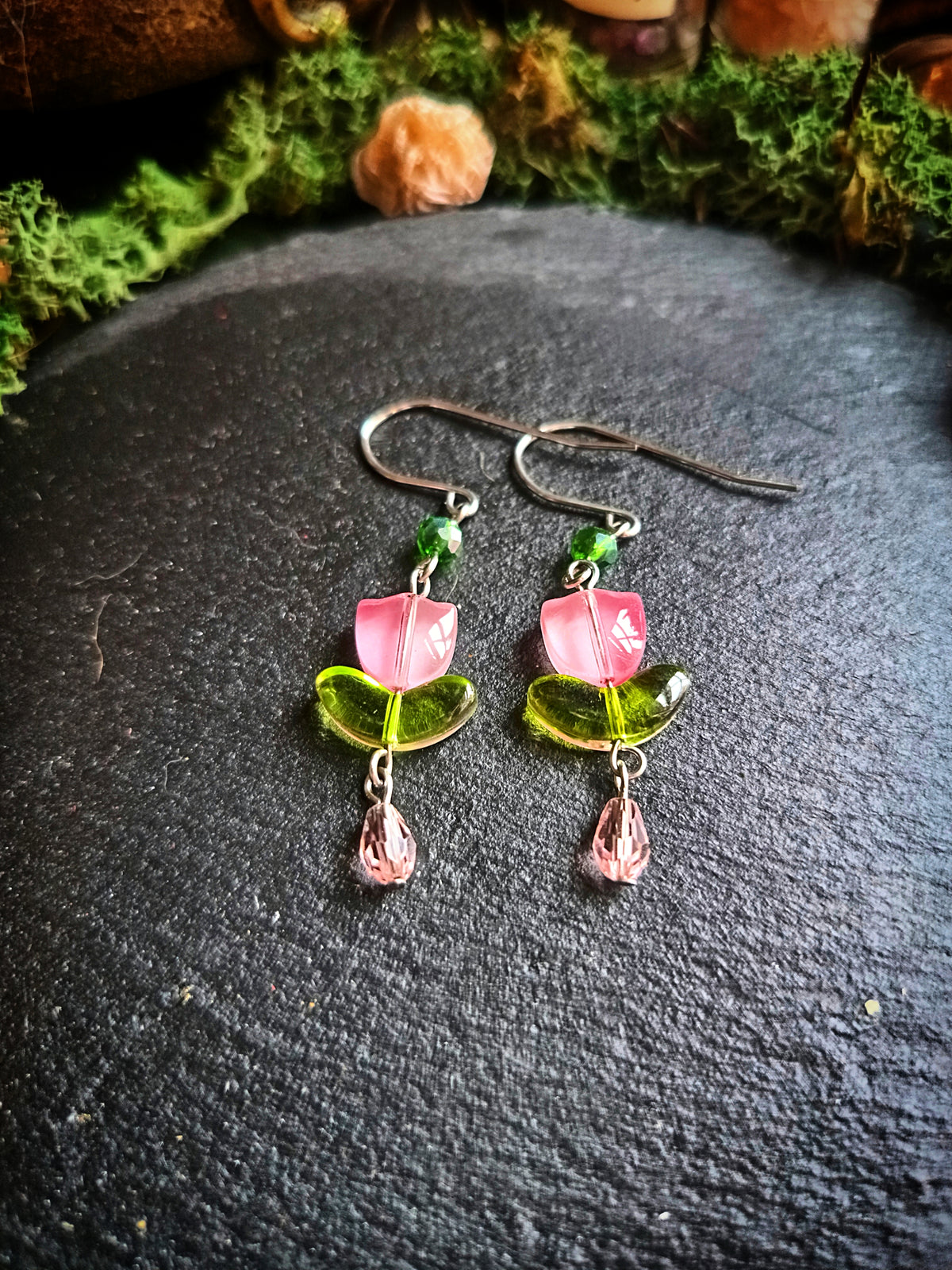 Pink Tulip Earrings