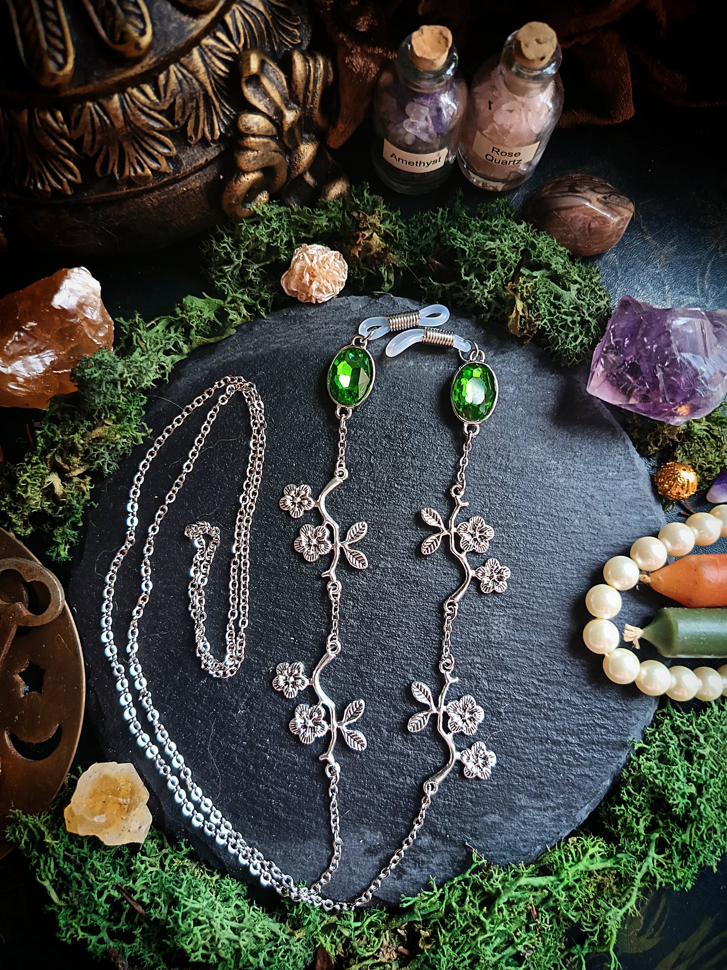 Green Blossom Glasses Chains