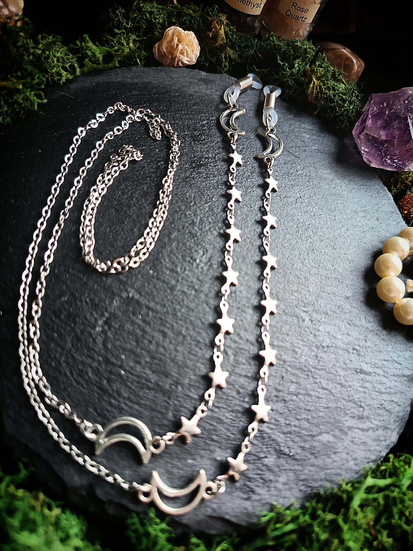 Chain of Soft Stars Glasses Chains (Moon Edition)