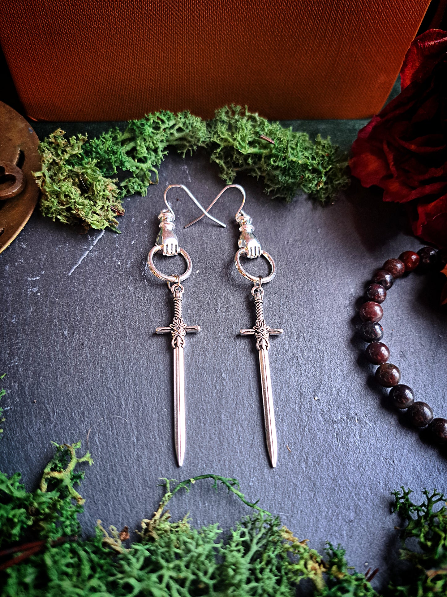 Hand of Strength Sword Earrings