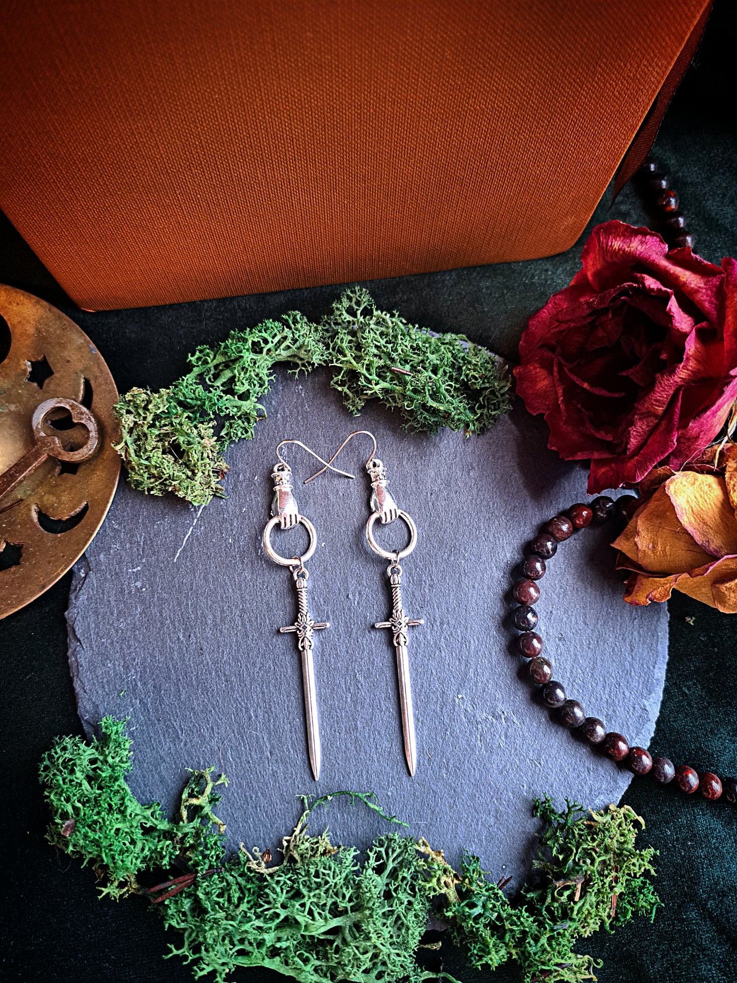 Hand of Strength Sword Earrings