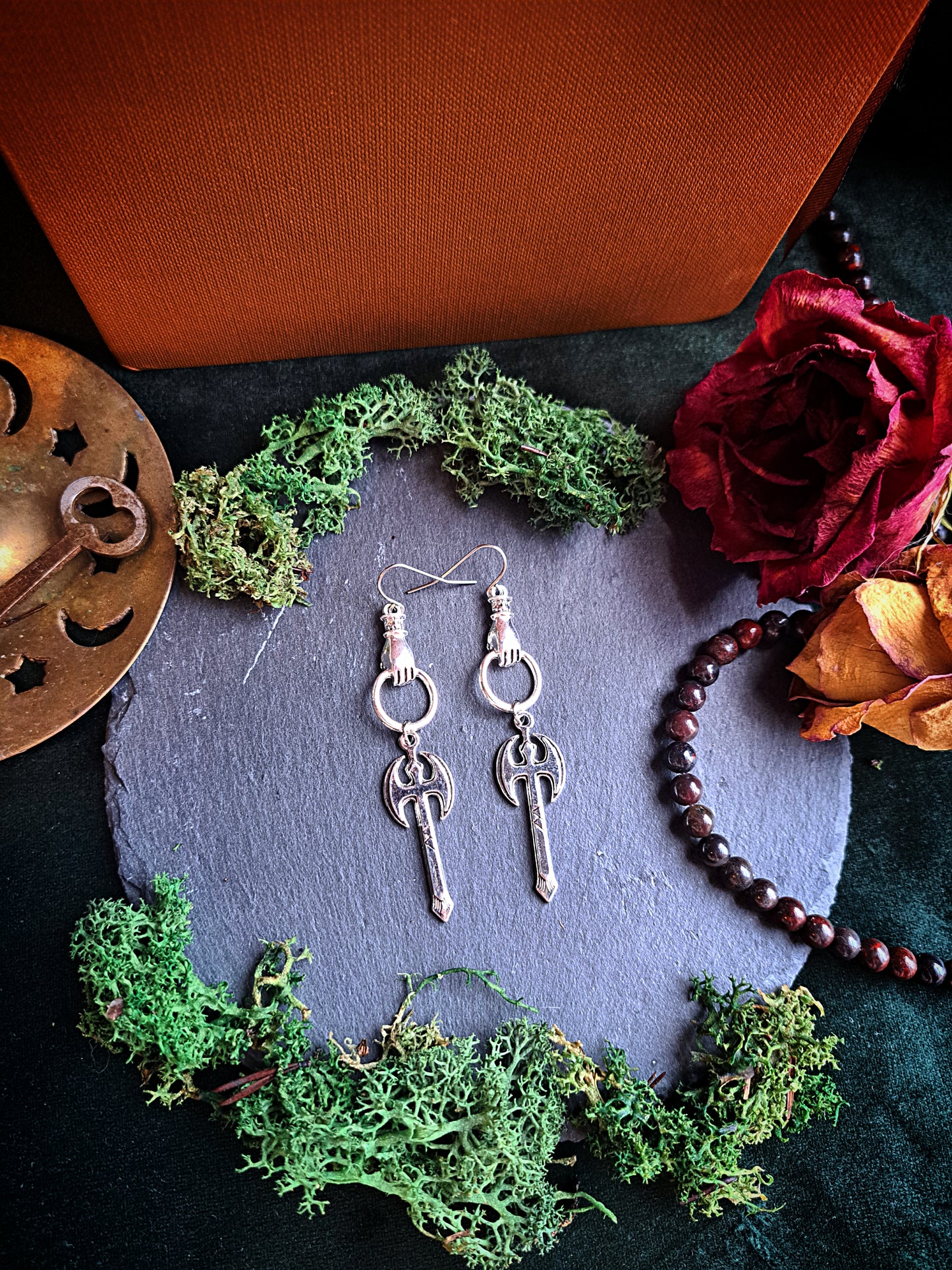 Hand of Strength Axe Earrings