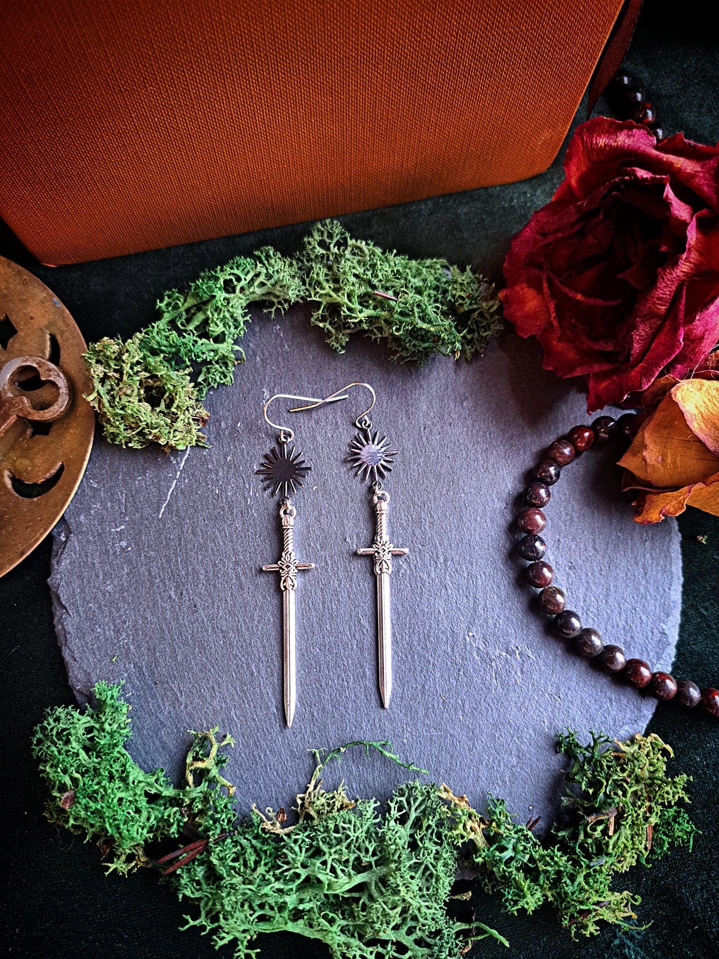 Dark Sun Sword Earrings