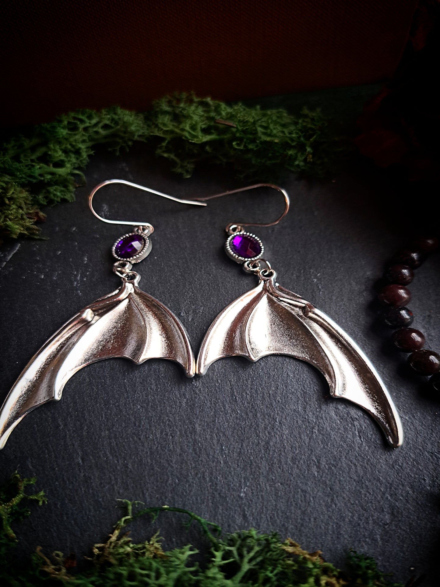 Gem Bat Wing Earrings