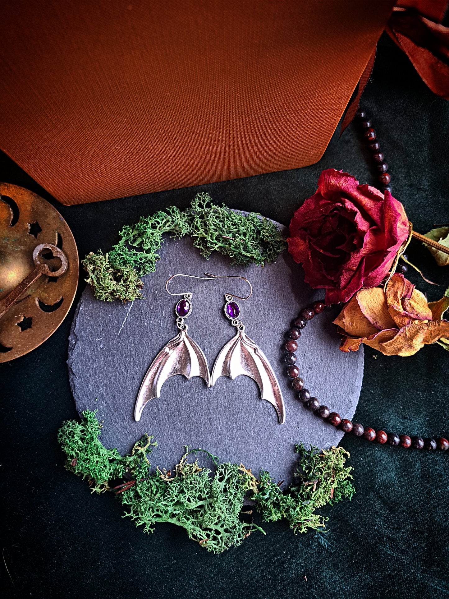 Gem Bat Wing Earrings