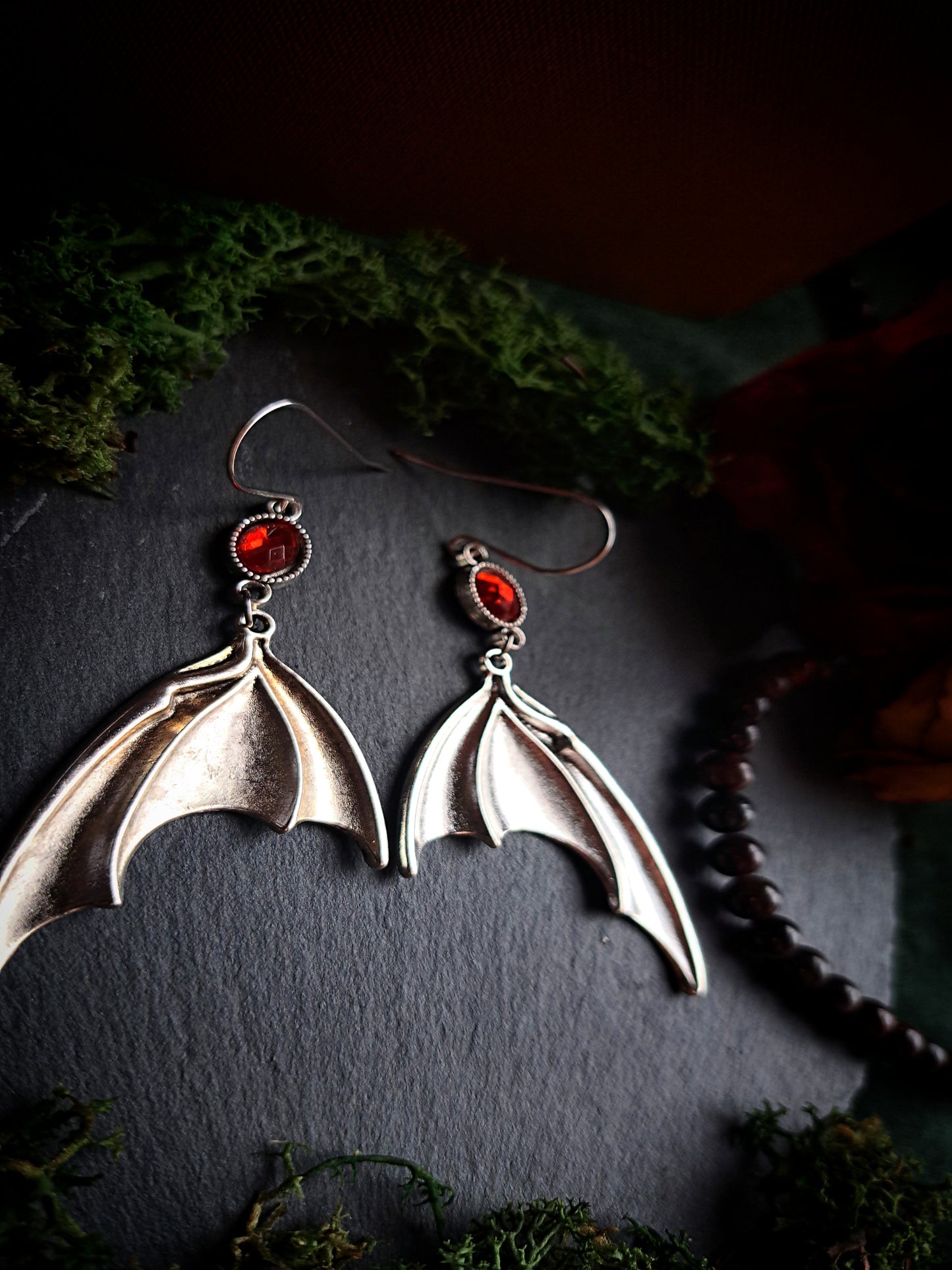 Gem Bat Wing Earrings