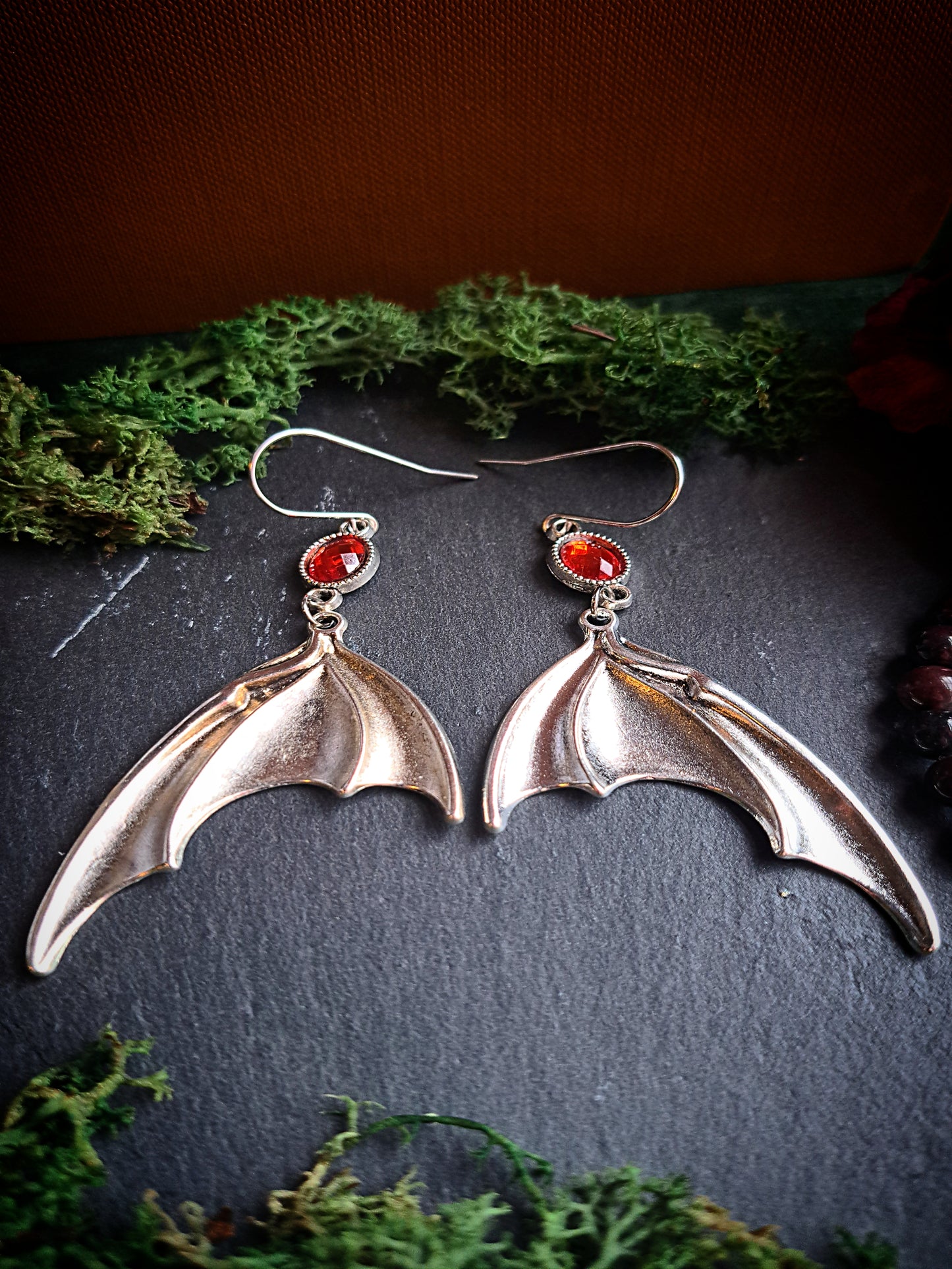 Gem Bat Wing Earrings