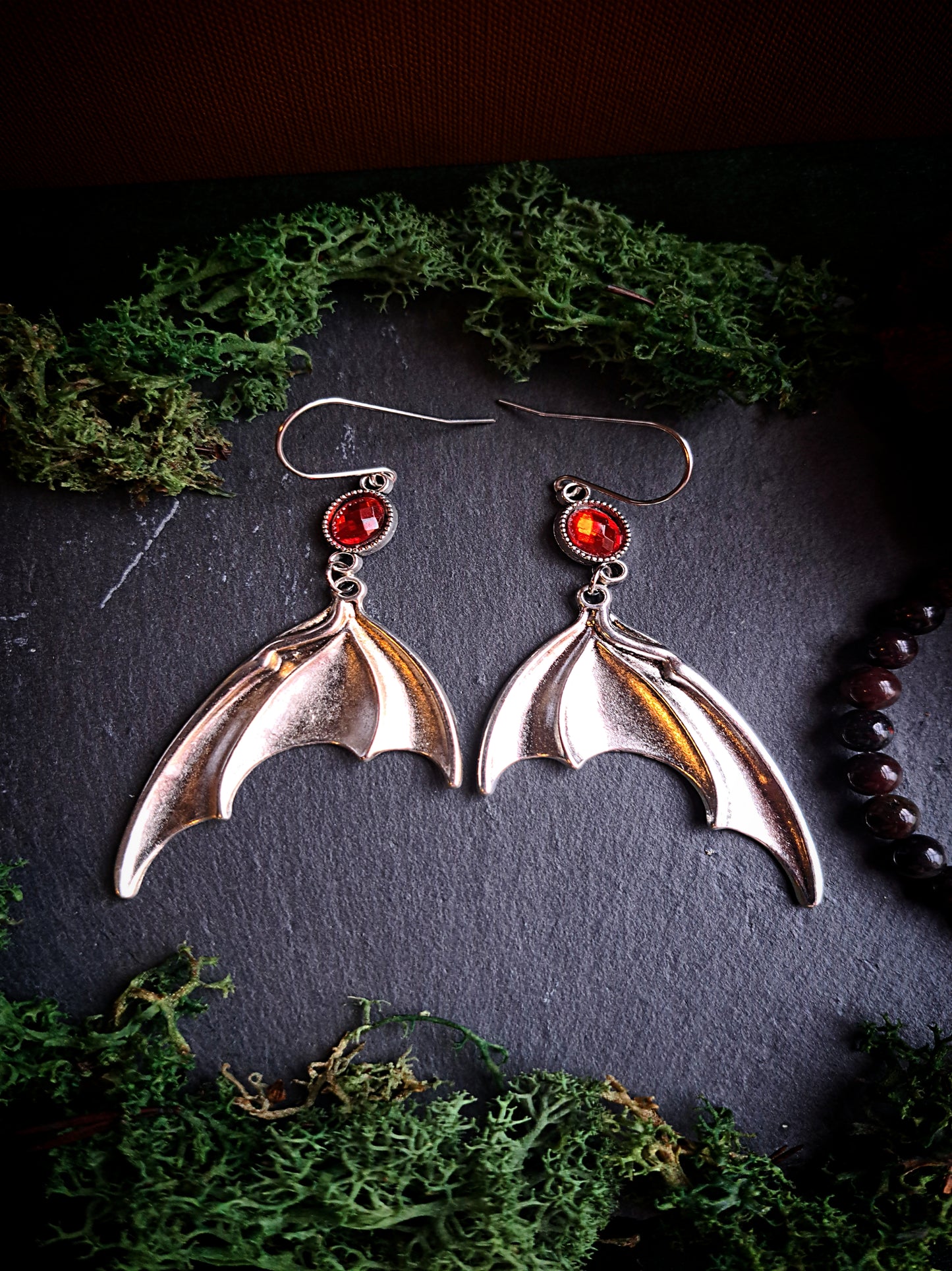 Gem Bat Wing Earrings