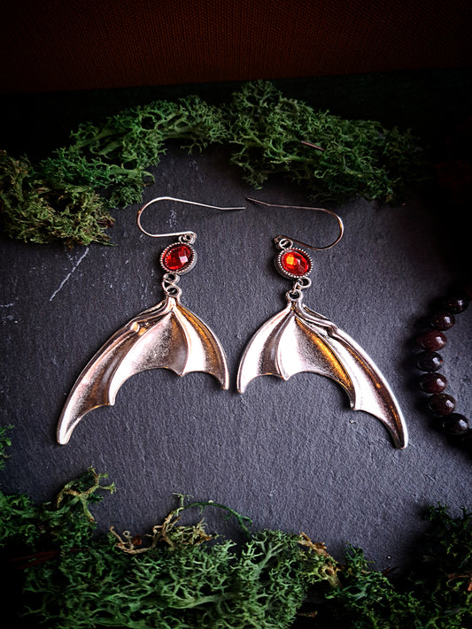 Gem Bat Wing Earrings