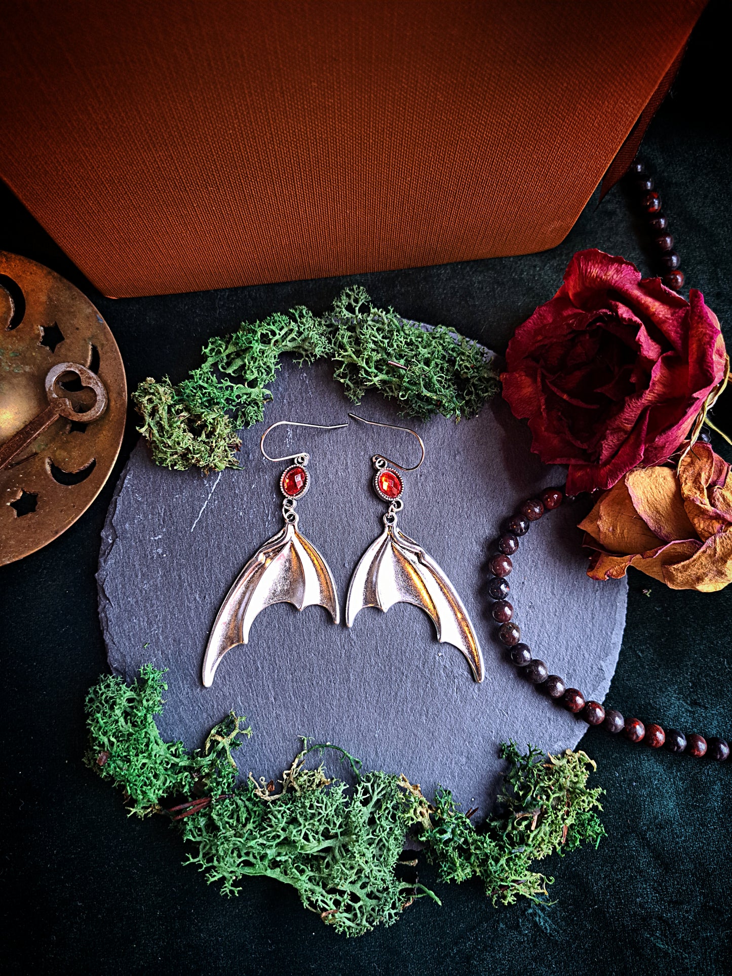 Gem Bat Wing Earrings