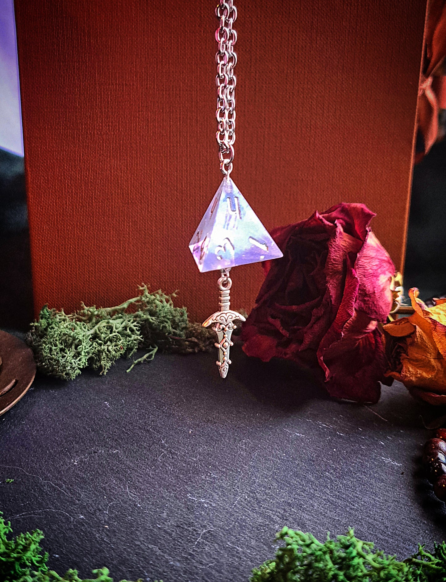 Sharp Edge d4 Dagger Necklace