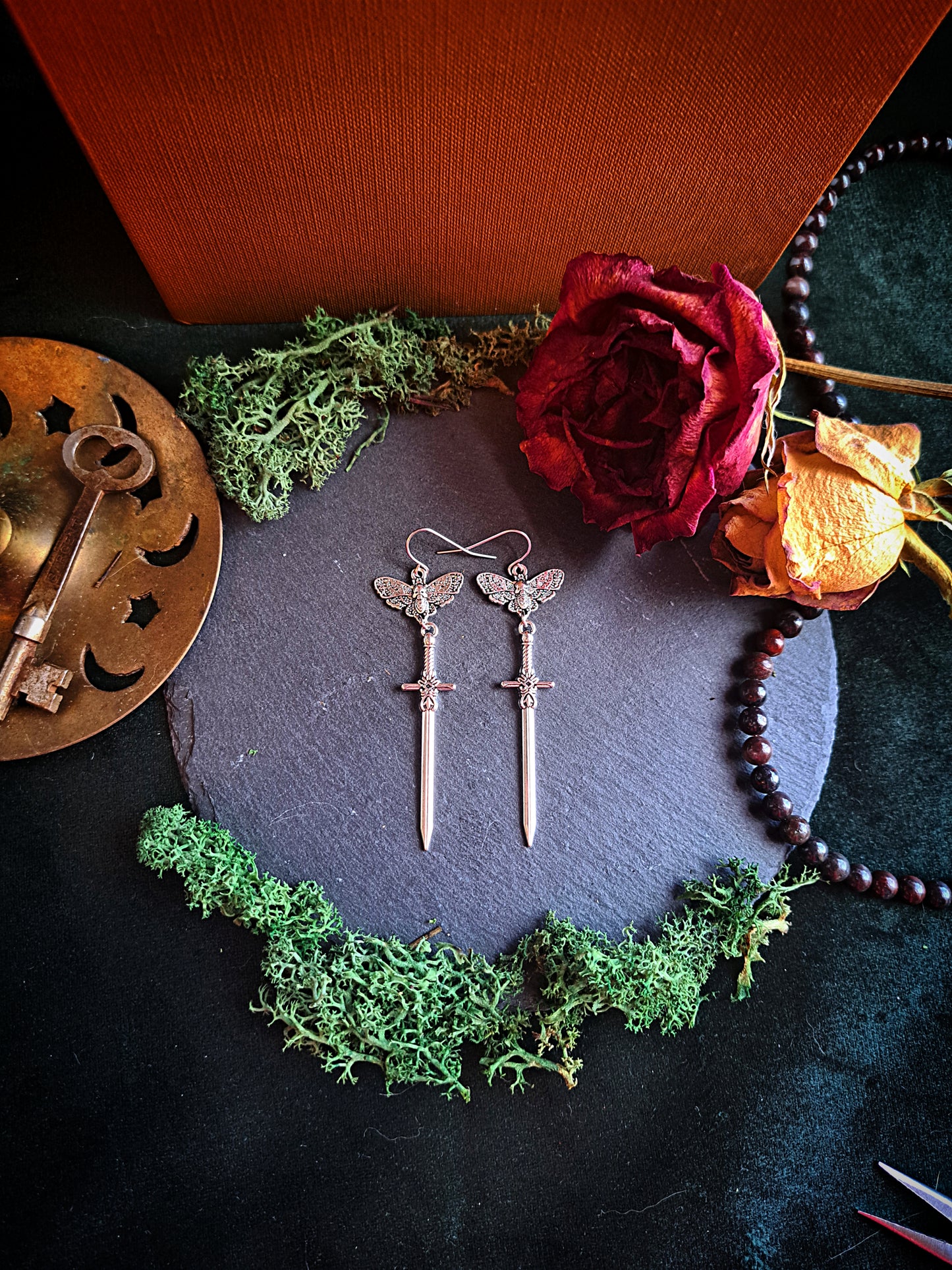 Death's-head Hawkmoth Sword Earrings