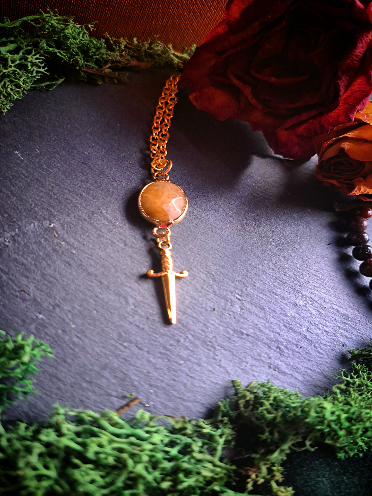 Carnelian Dagger Necklace