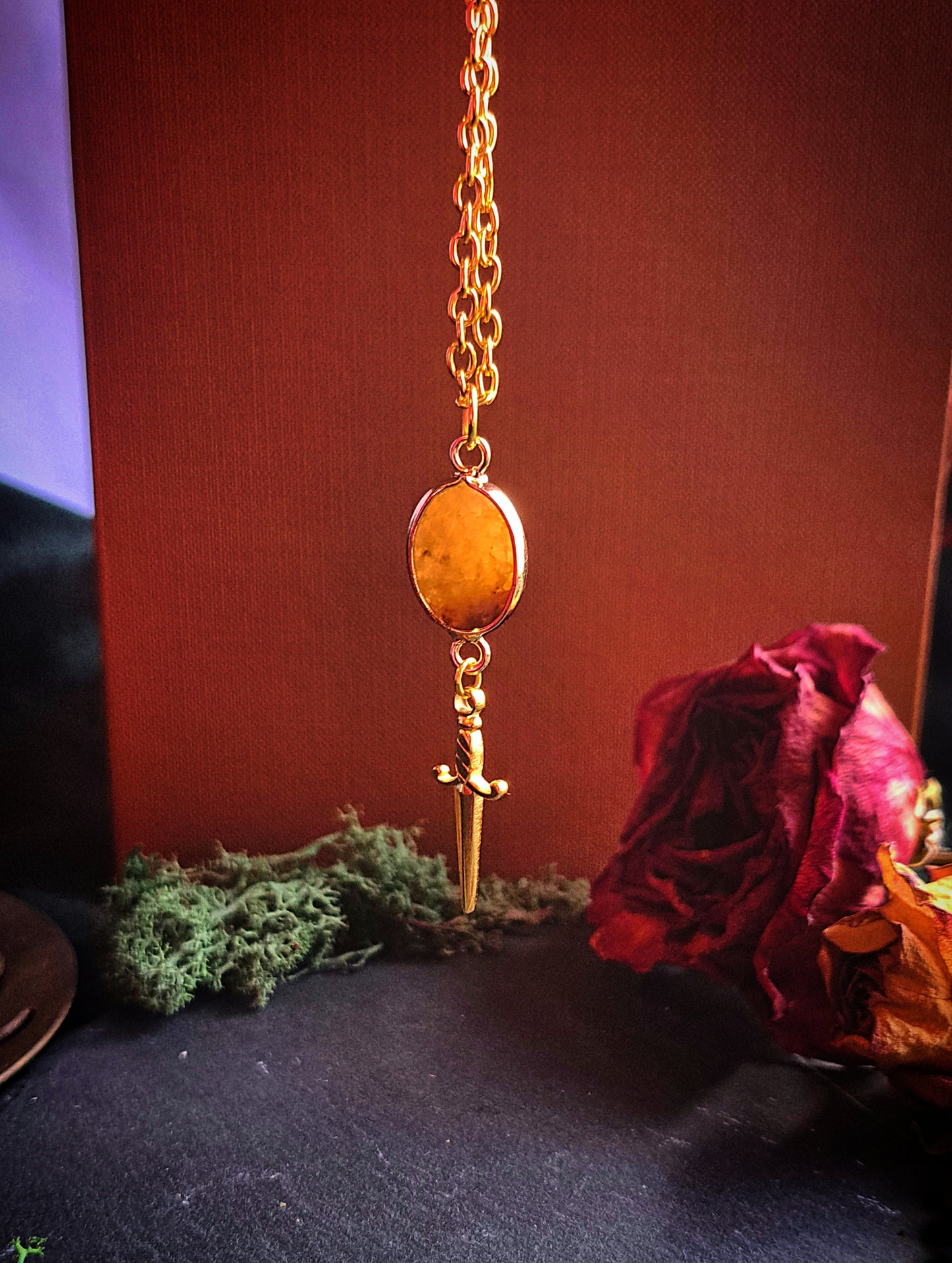 Carnelian Dagger Necklace