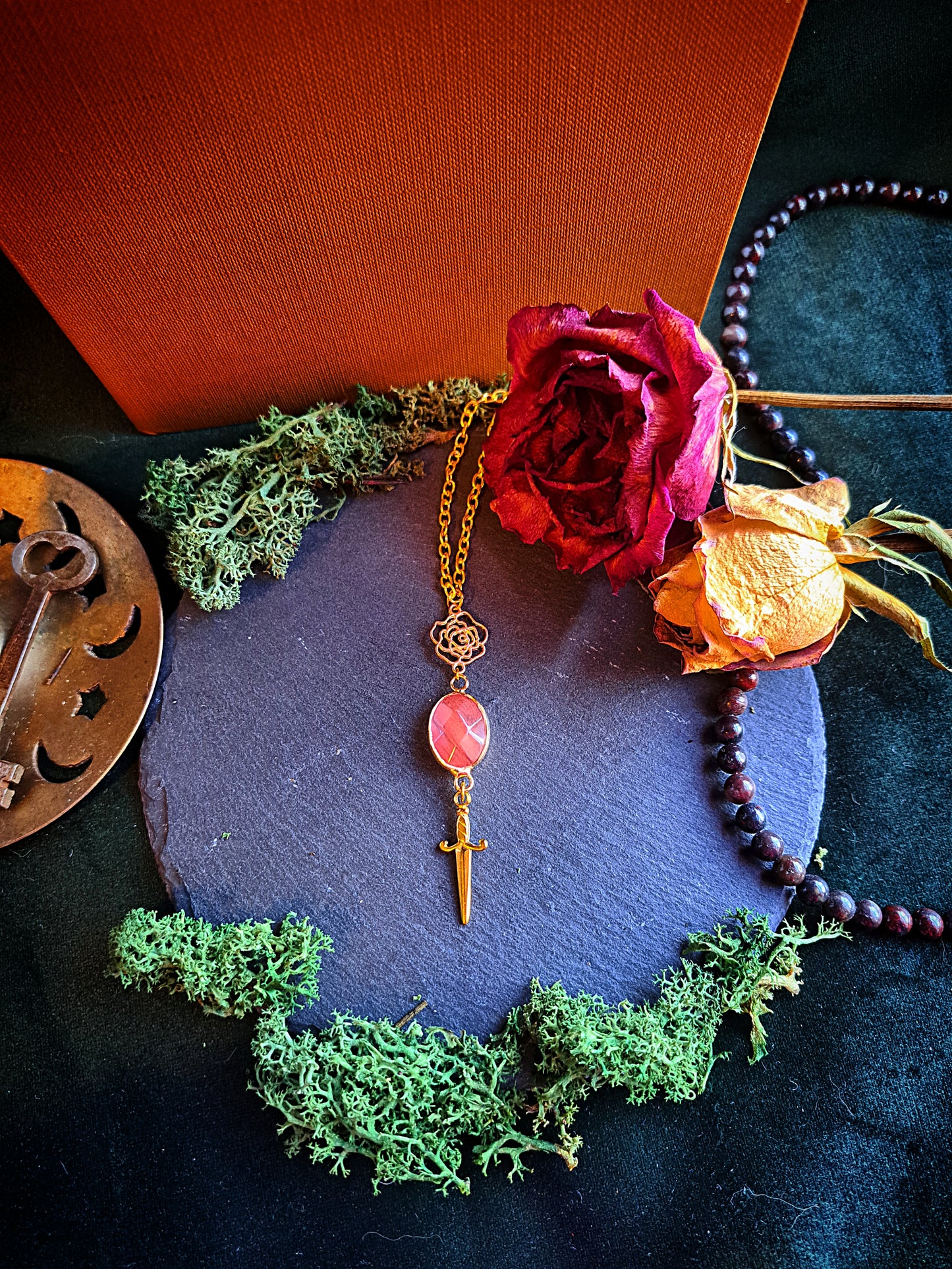 Rose Quartz Dagger Necklace