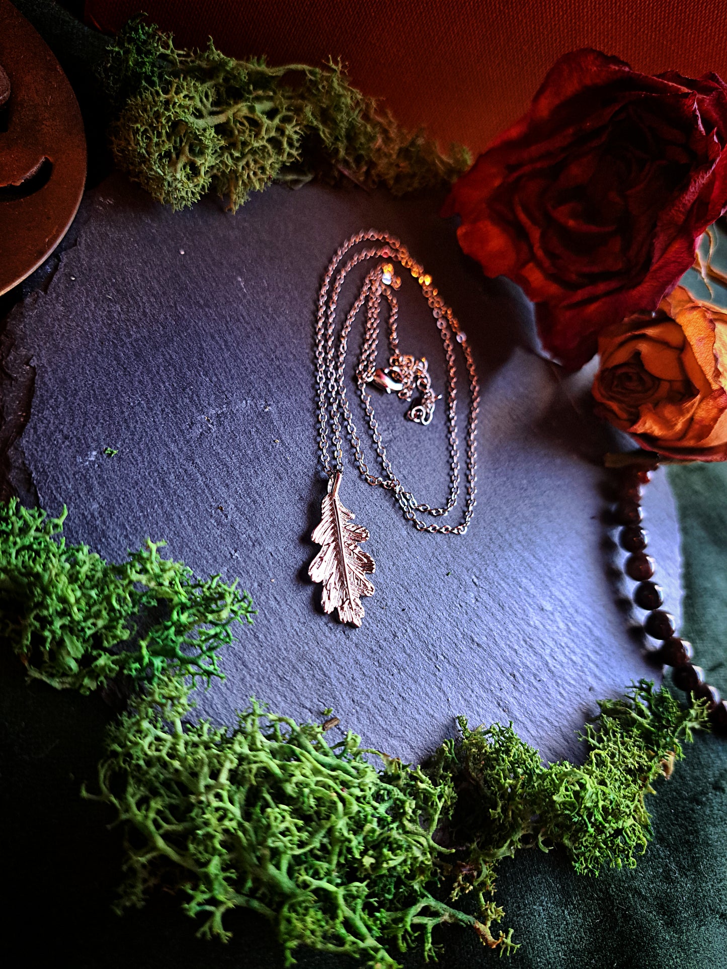 Sterling Silver Delicate Oak Leaf Necklace