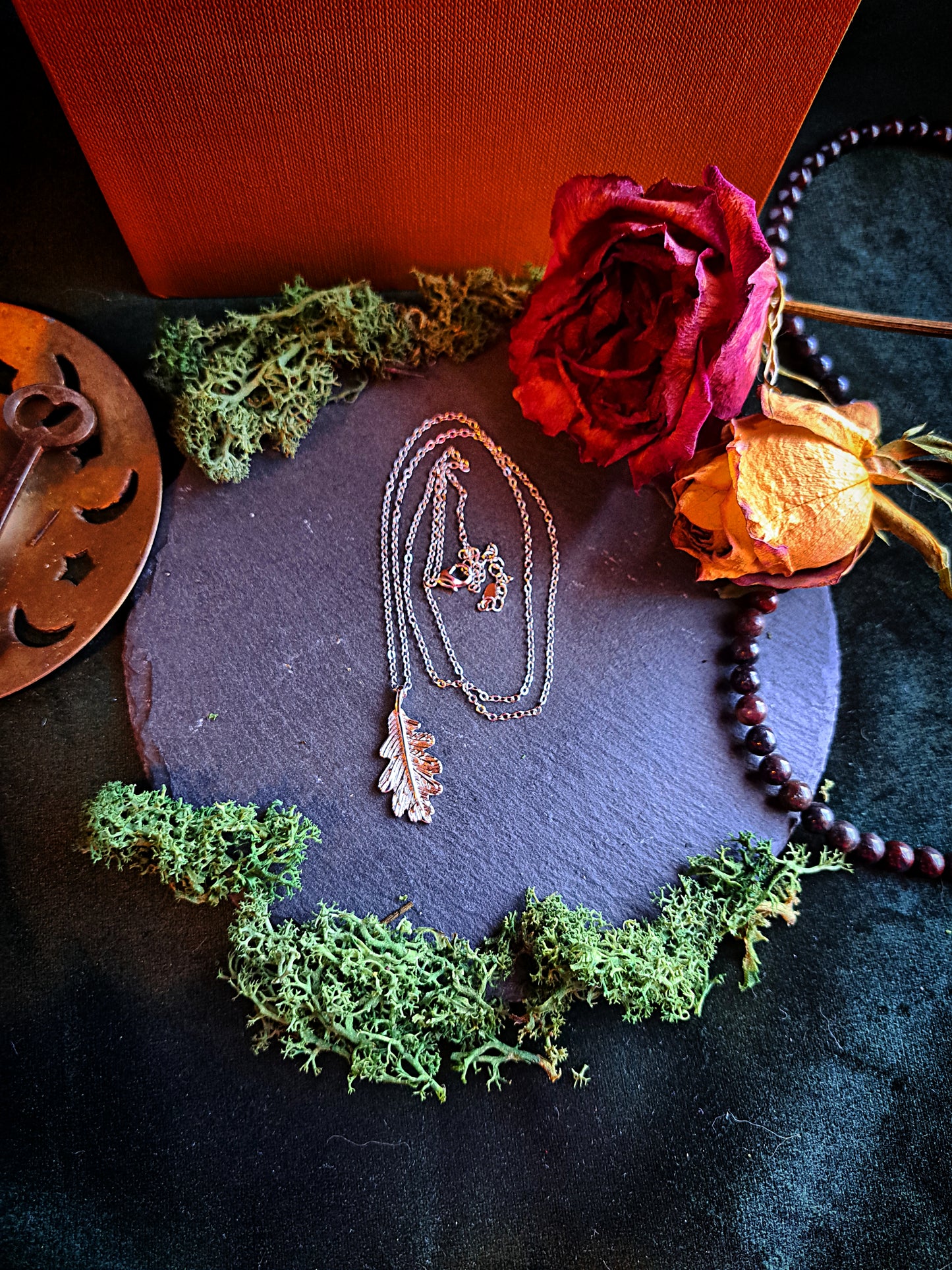 Sterling Silver Delicate Oak Leaf Necklace