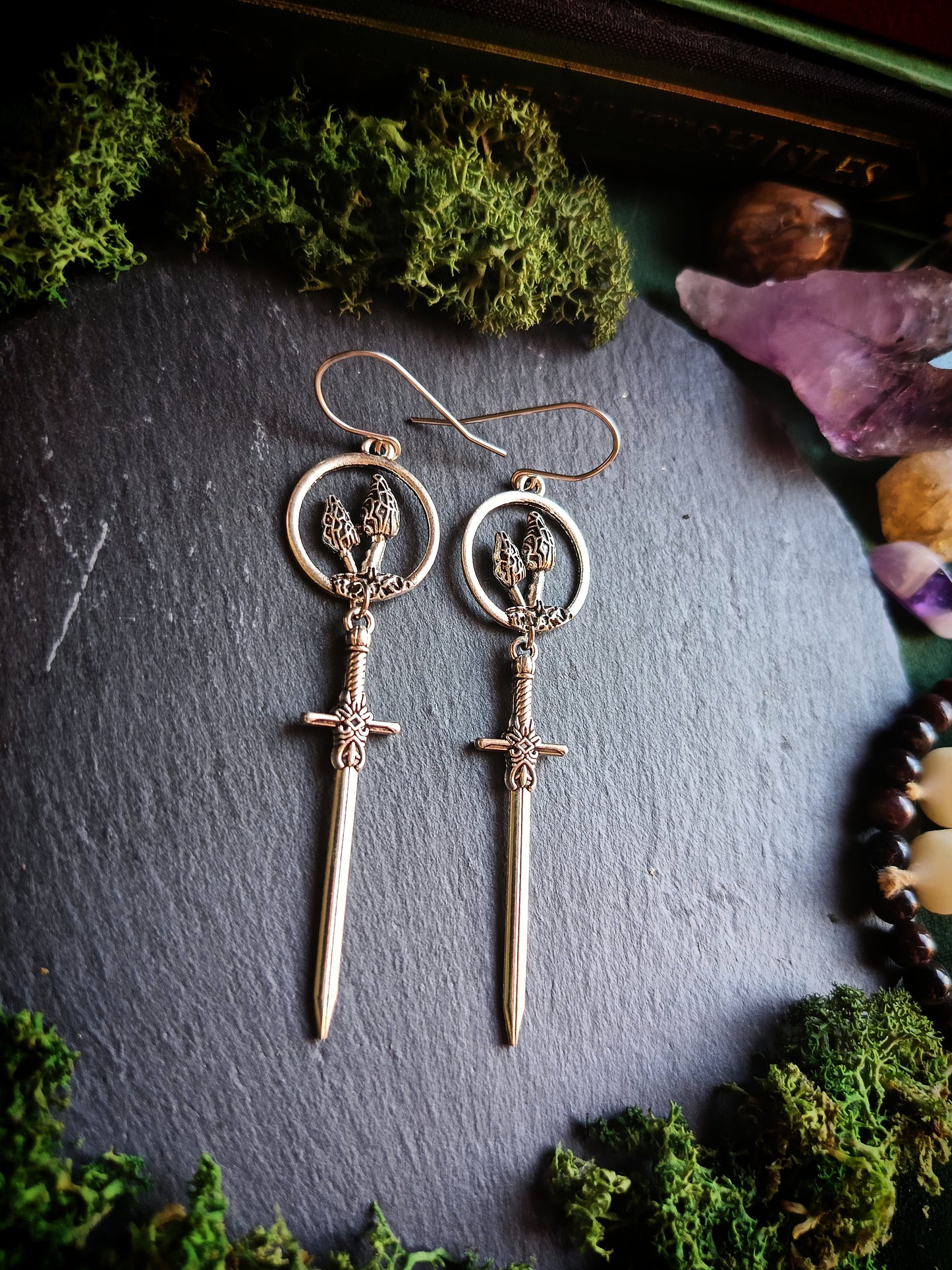 Morel Mushroom Sword Earrings