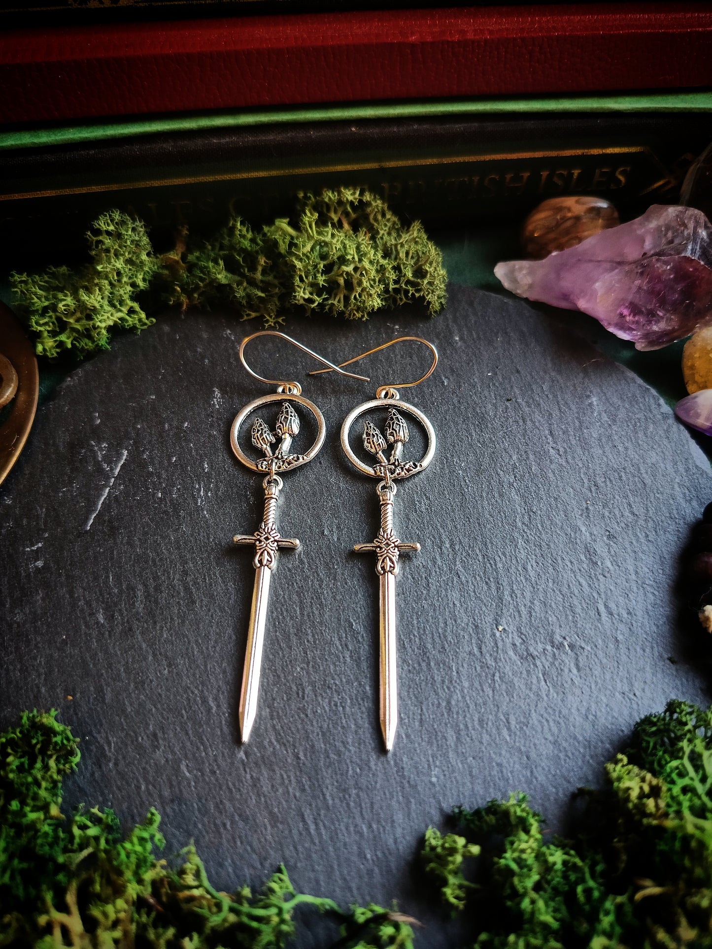 Morel Mushroom Sword Earrings
