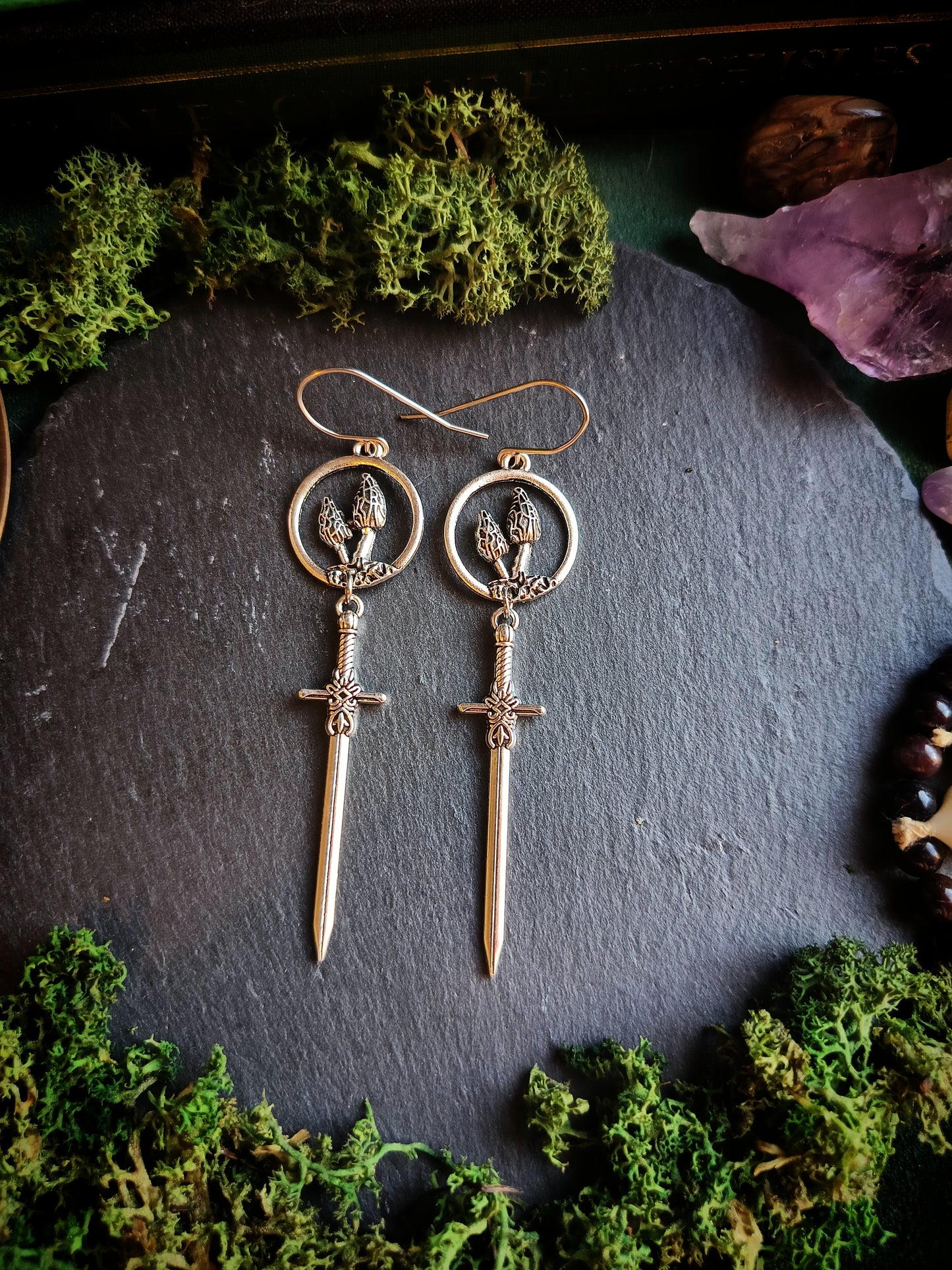 Morel Mushroom Sword Earrings