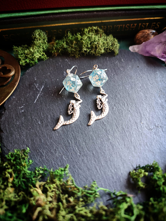 Mermaid d20 Earrings