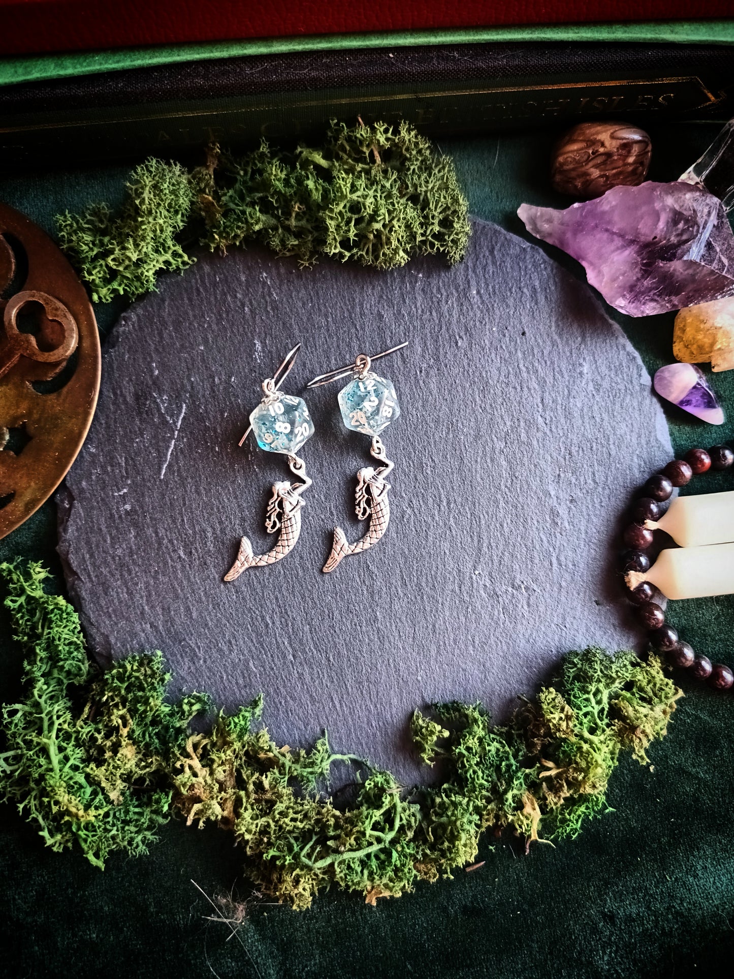 Mermaid d20 Earrings