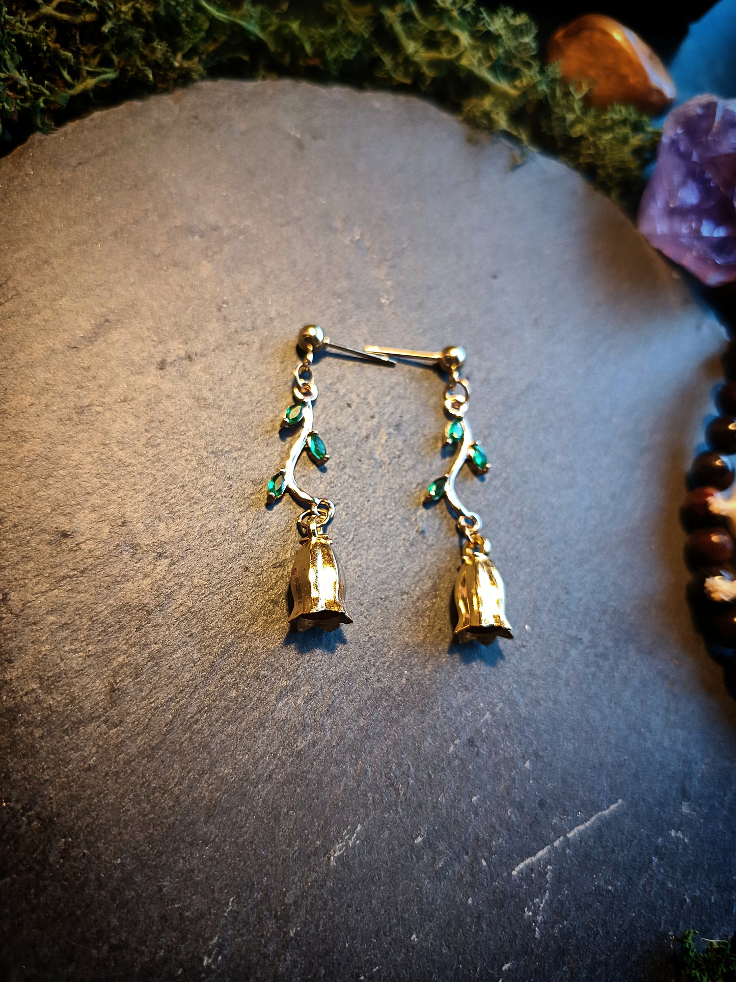 Golden Blossom Vine Earrings