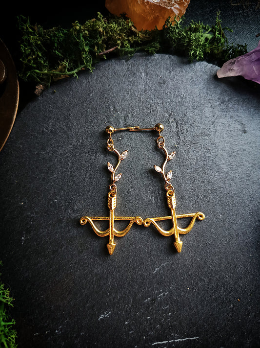Golden Bow & Vine Earrings