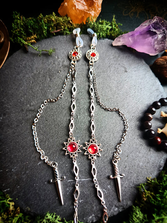 Red Sun and Dagger Glasses Chains