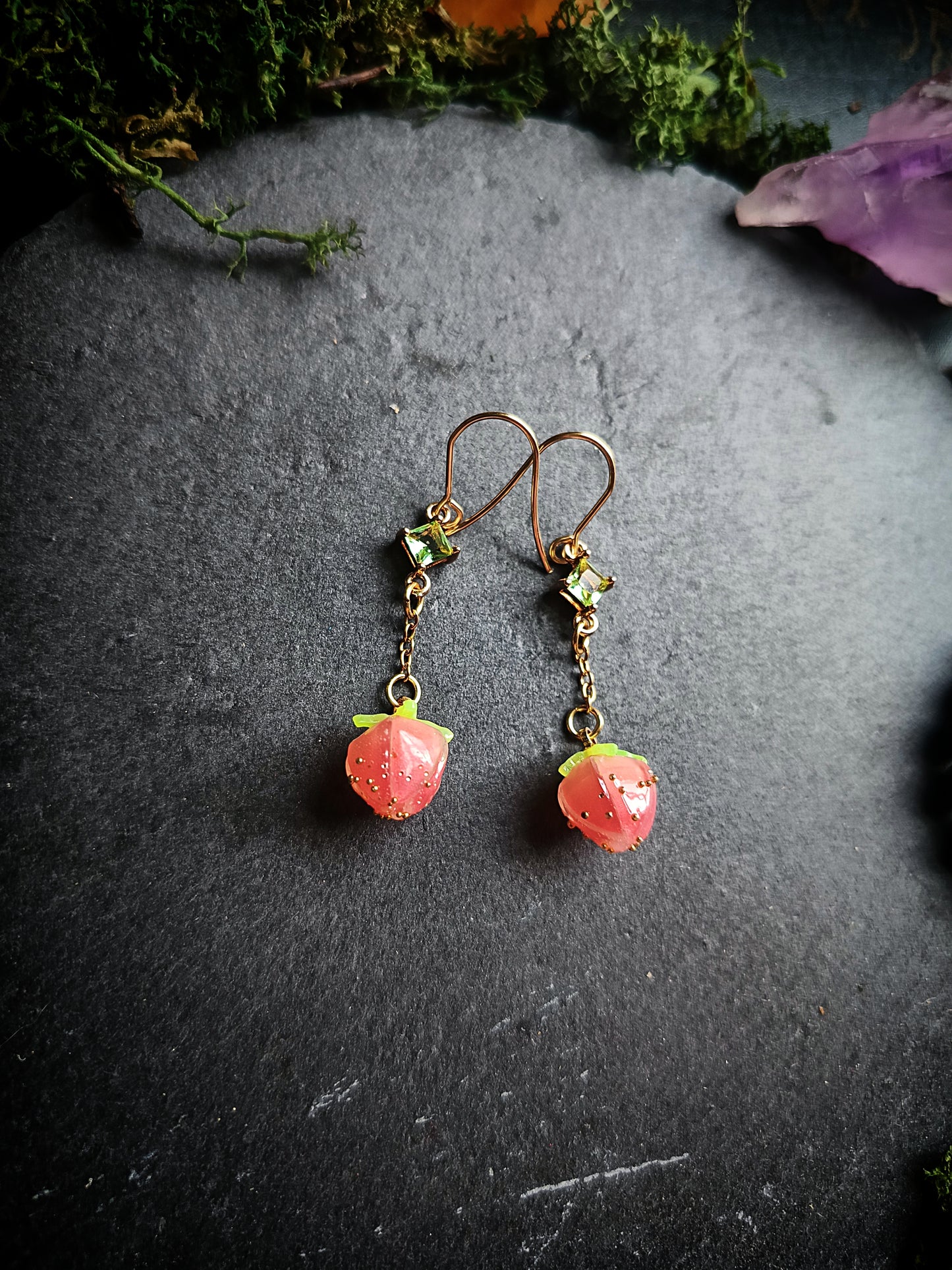Rosebud Crystal Drop Earrings