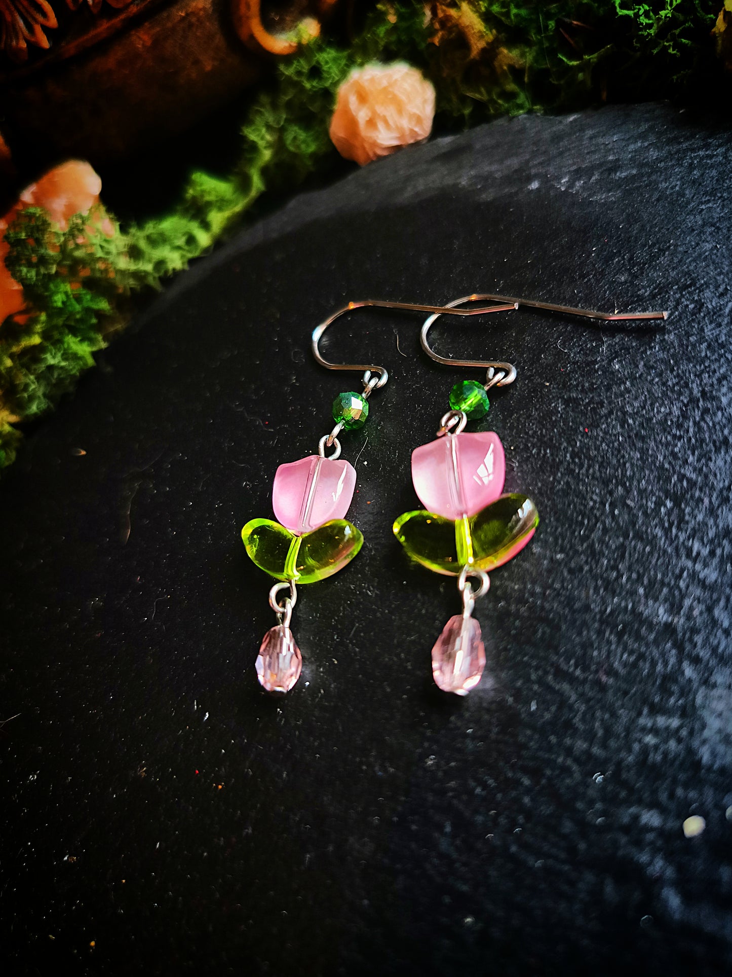 Pink Tulip Earrings