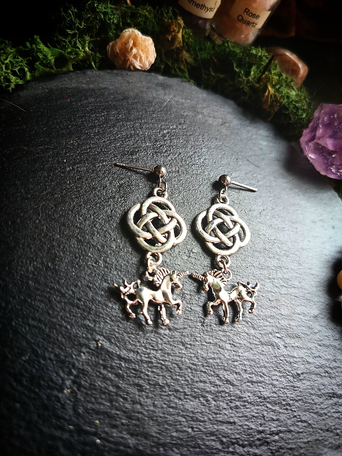 Unicorn Knotwork Earrings