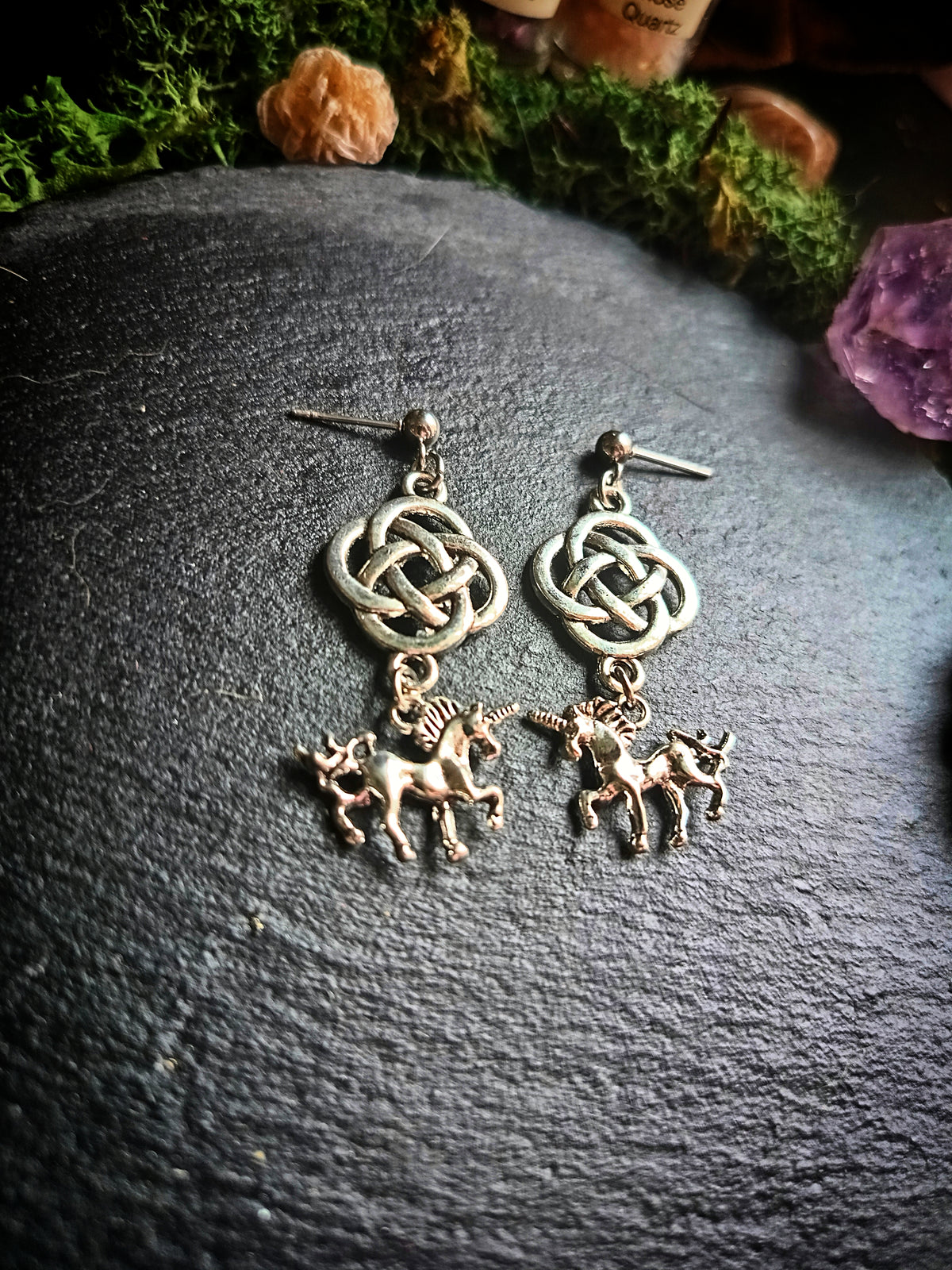 Unicorn Knotwork Earrings