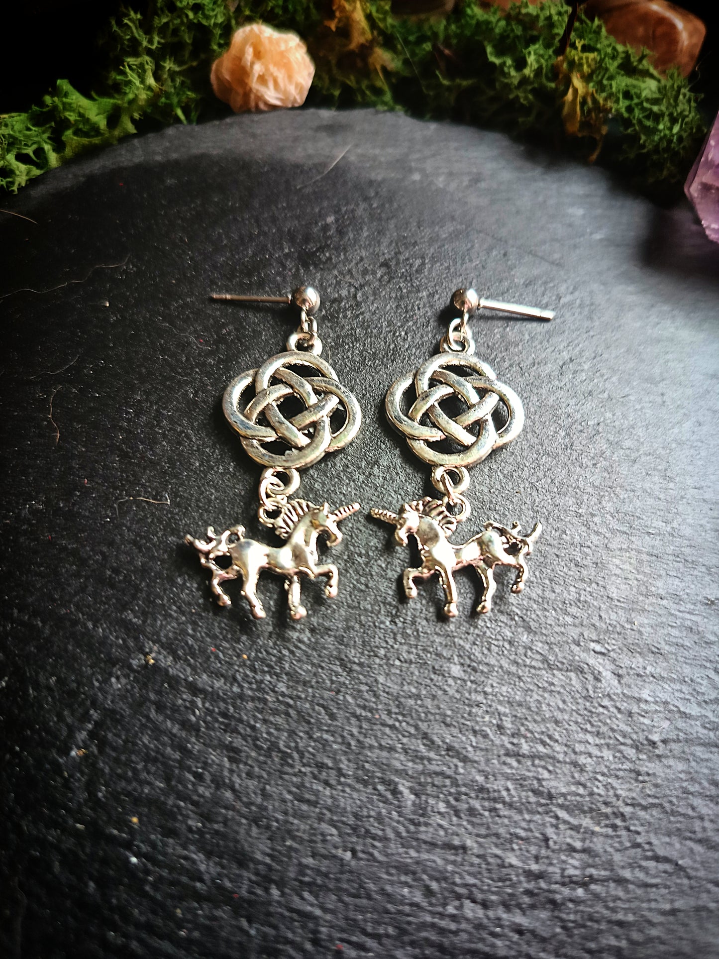 Unicorn Knotwork Earrings