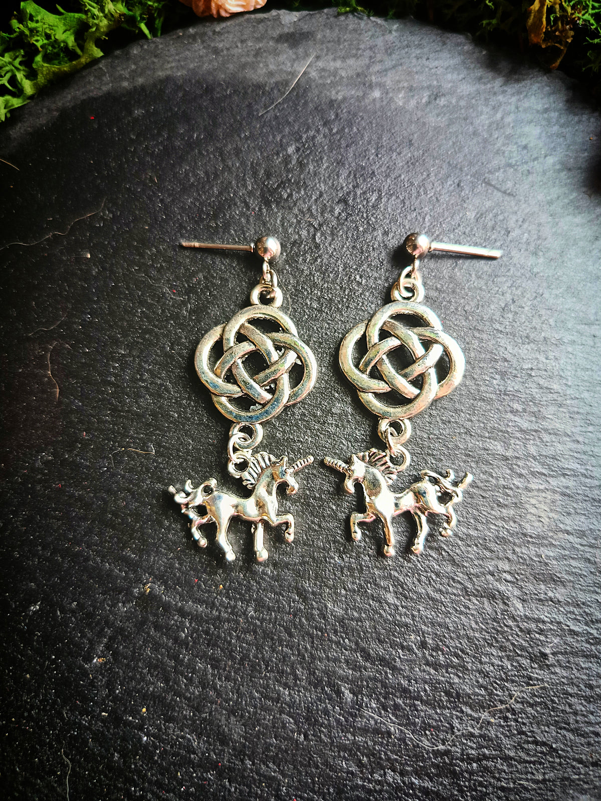 Unicorn Knotwork Earrings