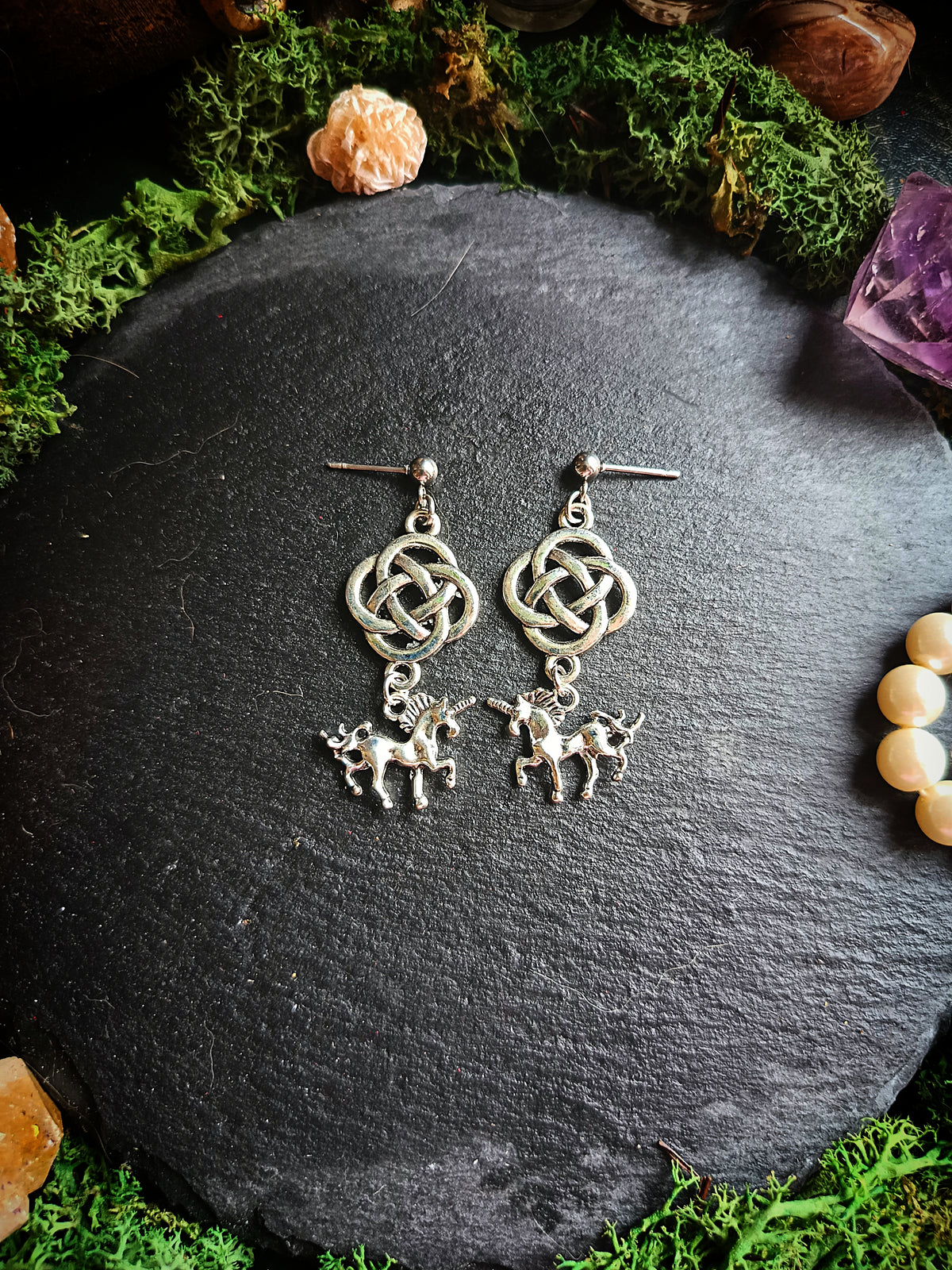 Unicorn Knotwork Earrings