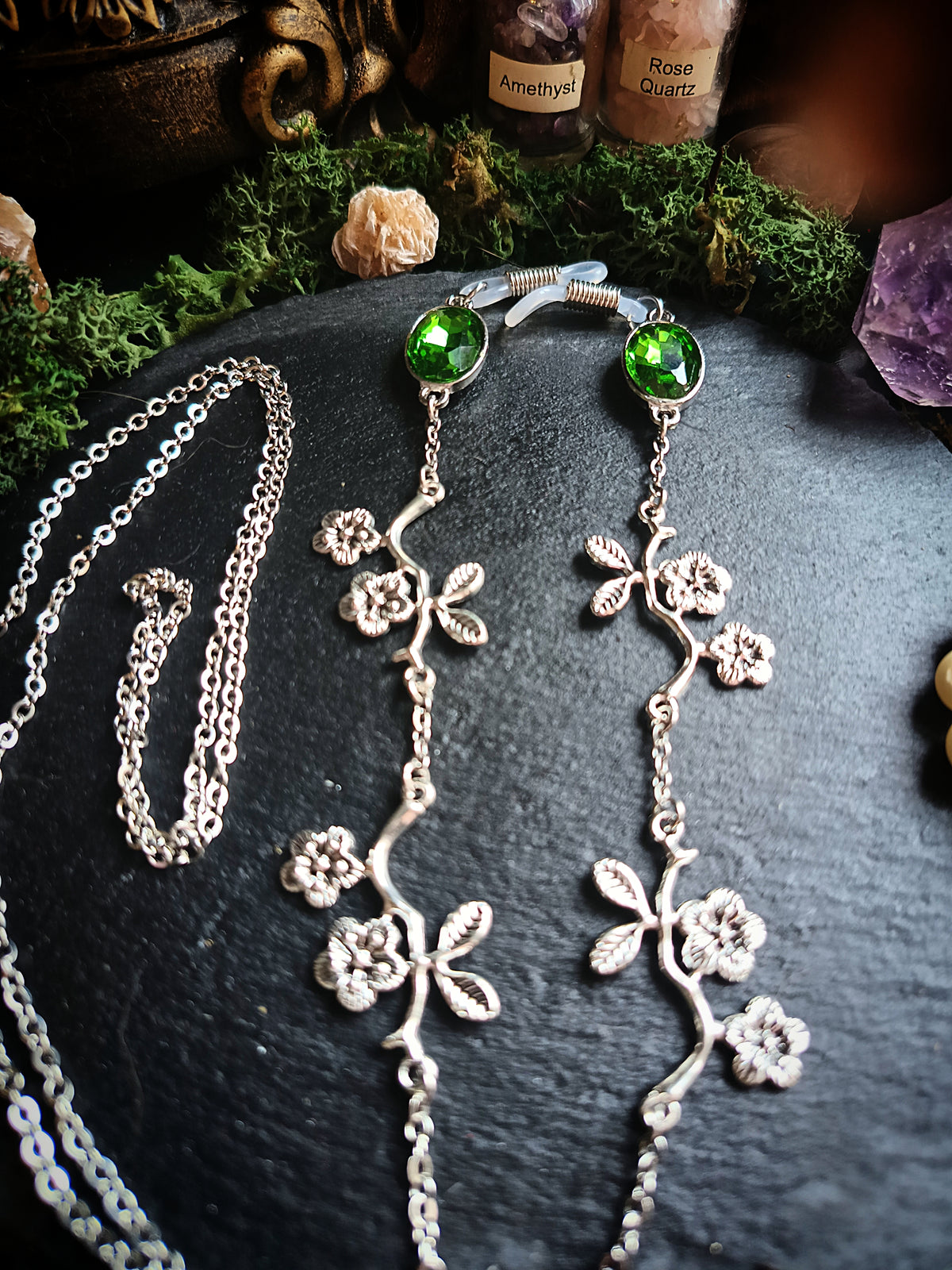 Green Blossom Glasses Chains