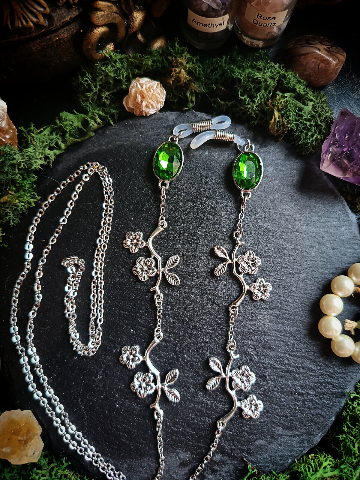 Green Blossom Glasses Chains