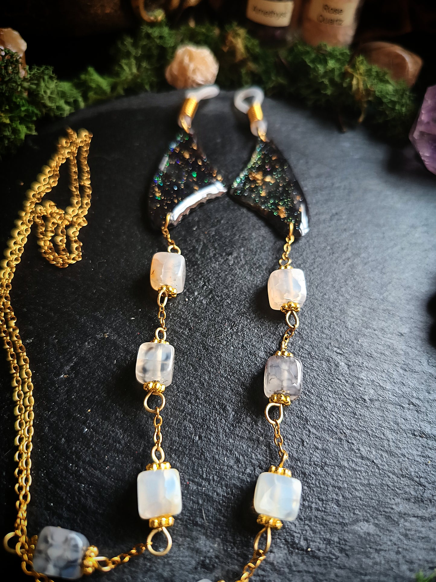 Grey Moth Wing Glasses Chains