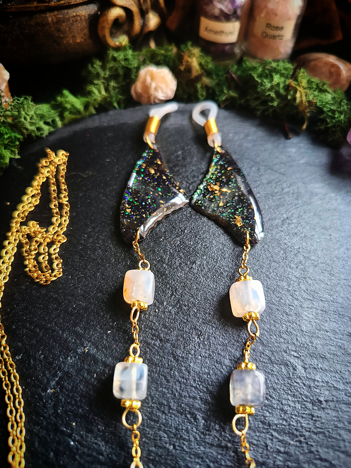 Grey Moth Wing Glasses Chains