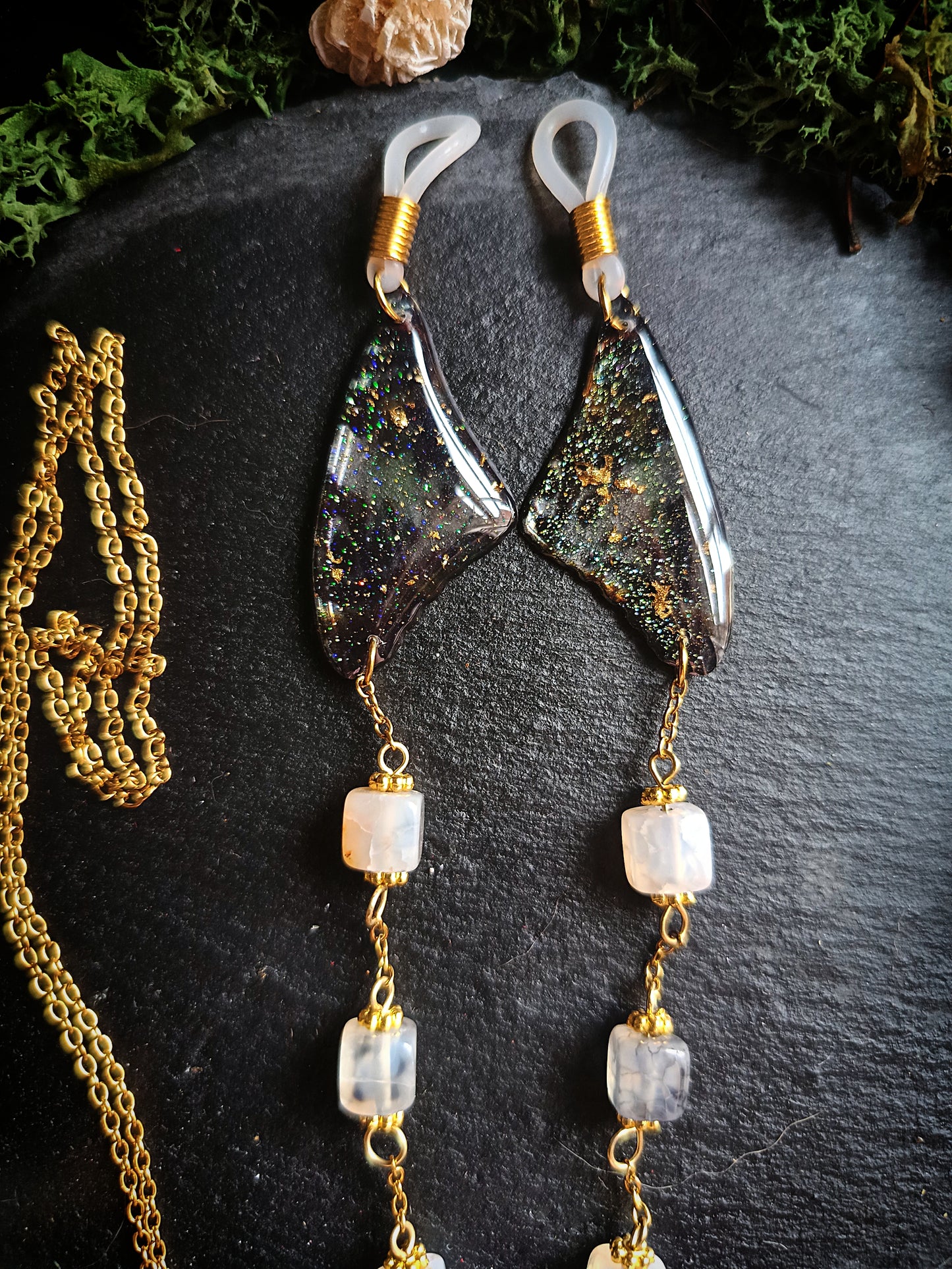 Grey Moth Wing Glasses Chains