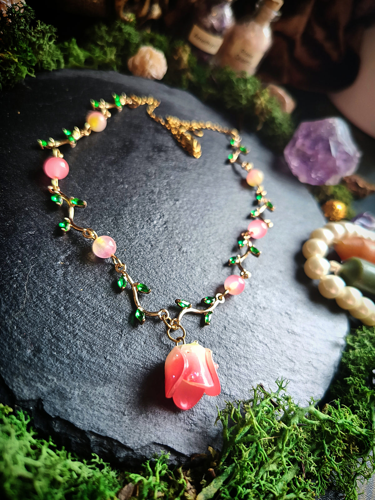 First Blooming Rose Necklace